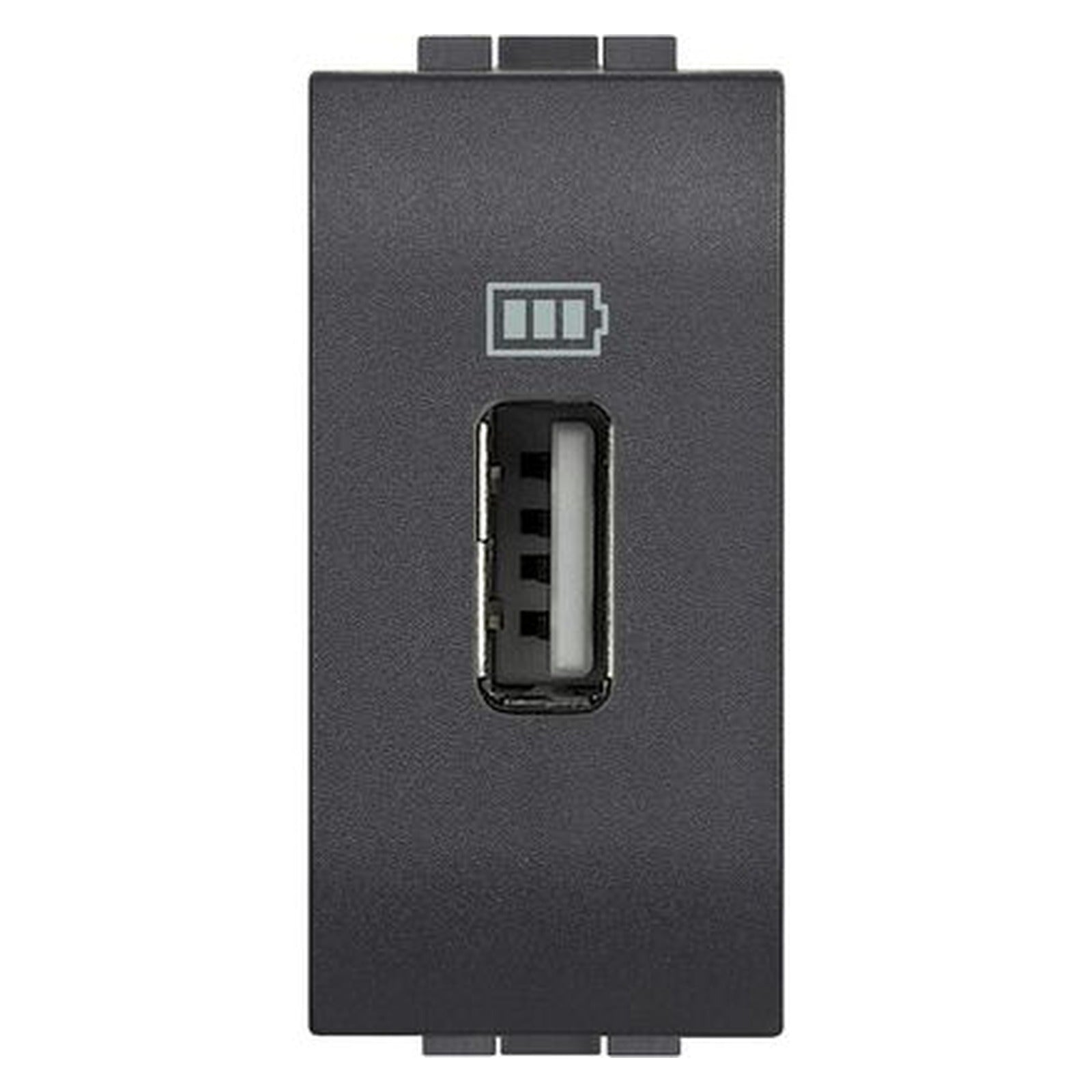 Cargador USB BTicino Livinglight, 5 V y 1,1 A, 1 módulo, antracita, L4285C1 - referencia L4285C1