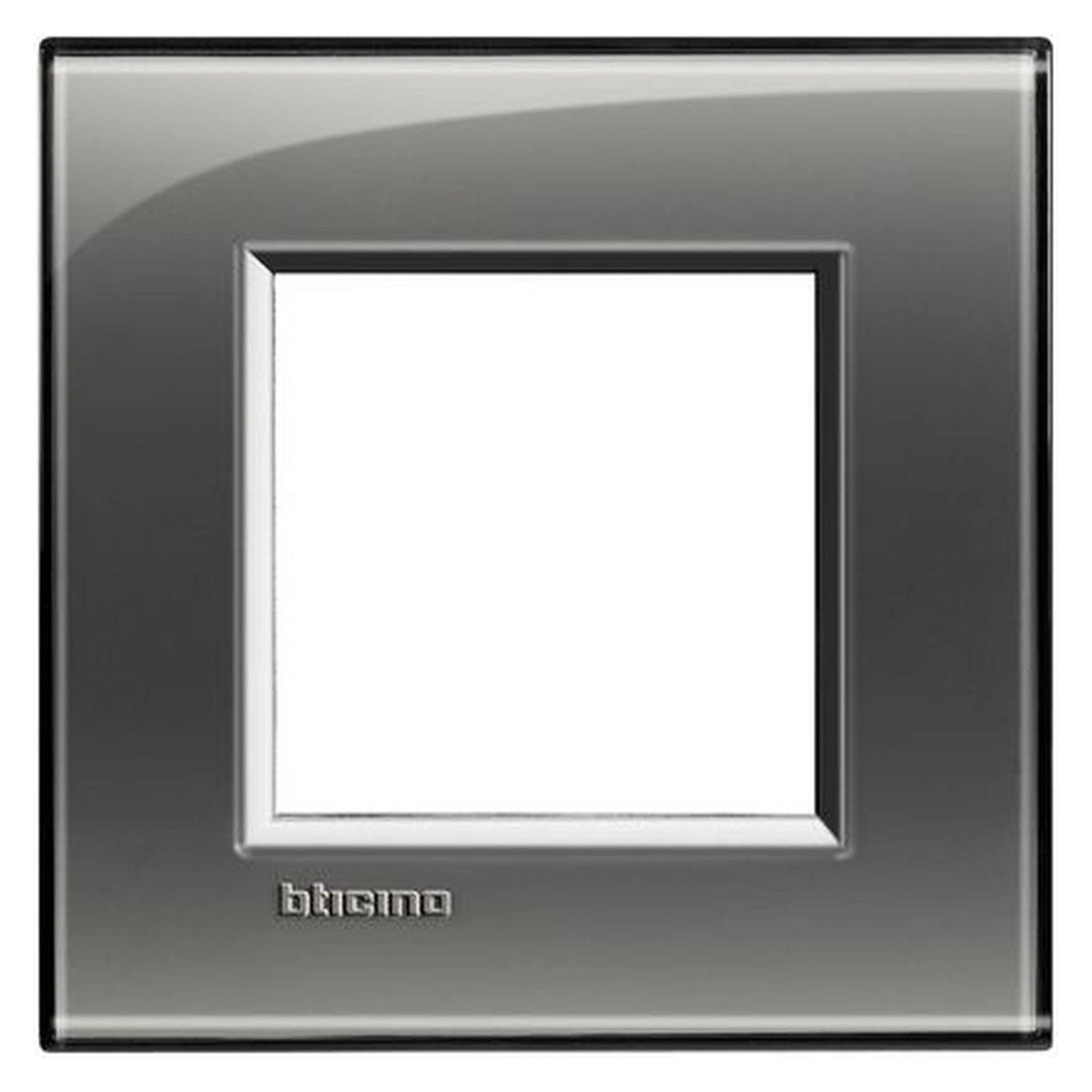 Placa BTicino Livinglight de 2 módulos, gris humo de Londres, LNA4802KF - referencia LNA4802KF