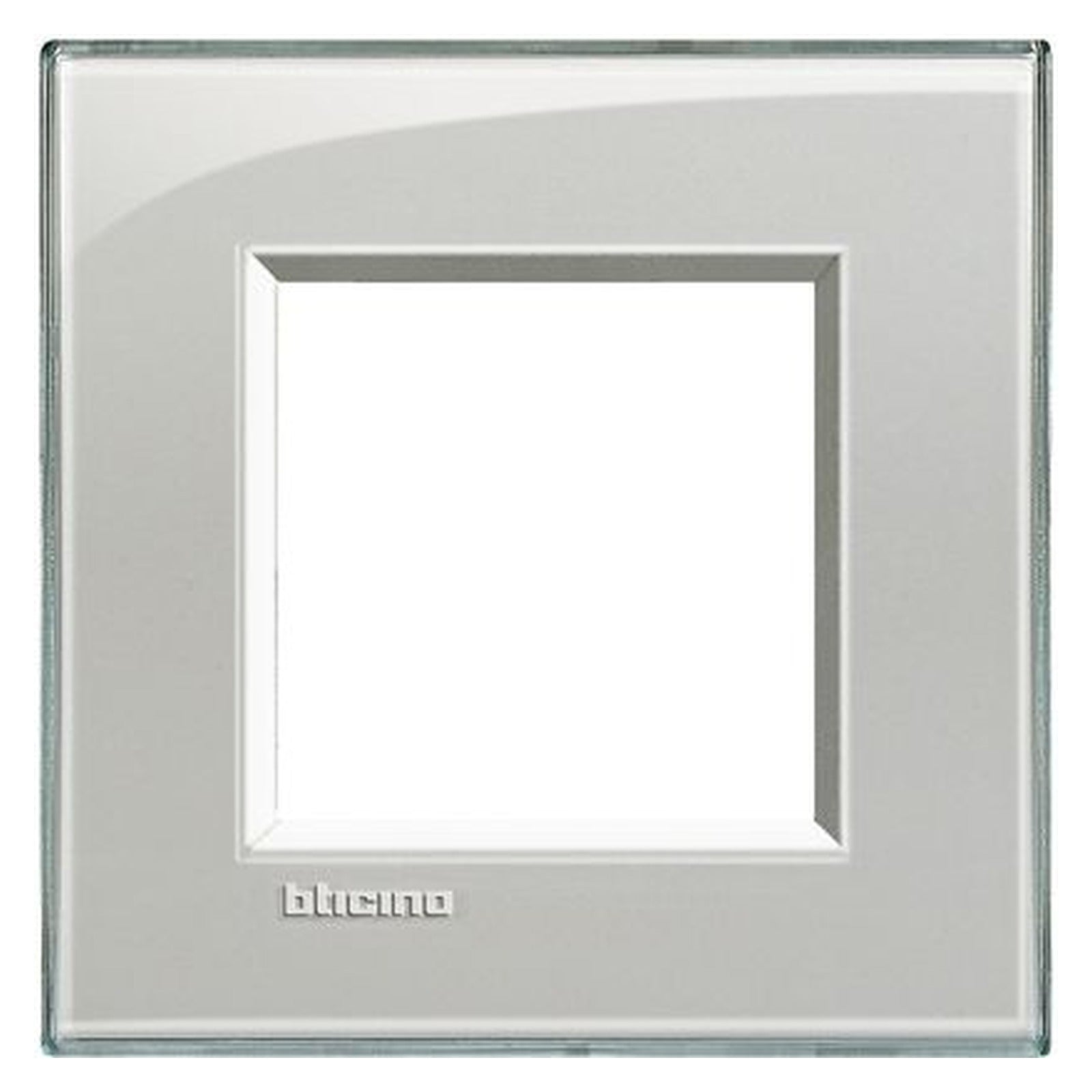 Placa BTicino Livinglight de 2 módulos, gris hielo, LNA4802KG - referencia LNA4802KG