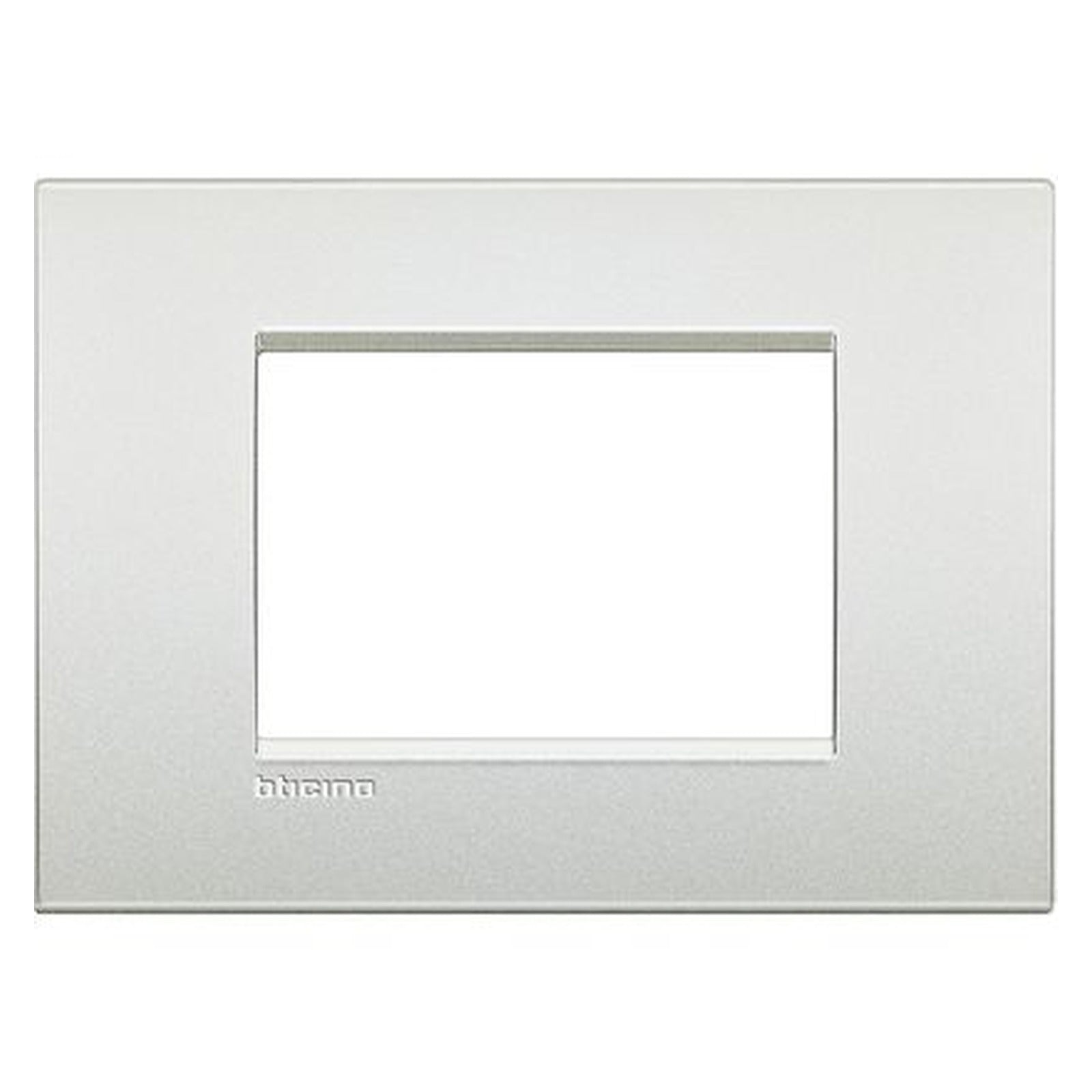Placa BTicino Livinglight Air de 3 módulos, metal blanco perla, LNC4803PR - referencia LNC4803PR