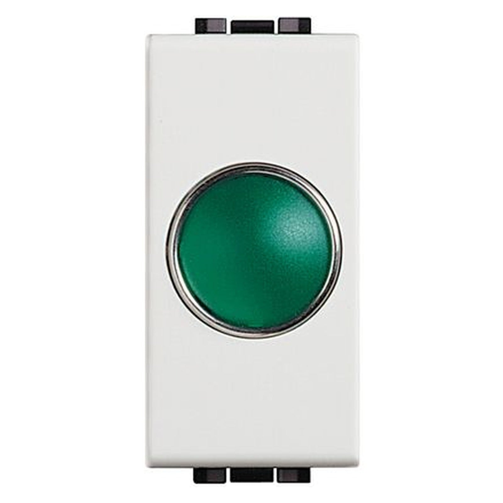 Portalámparas BTicino Livinglight con difusor verde para LED, 1 módulo, blanco, N4371V - referencia N4371V