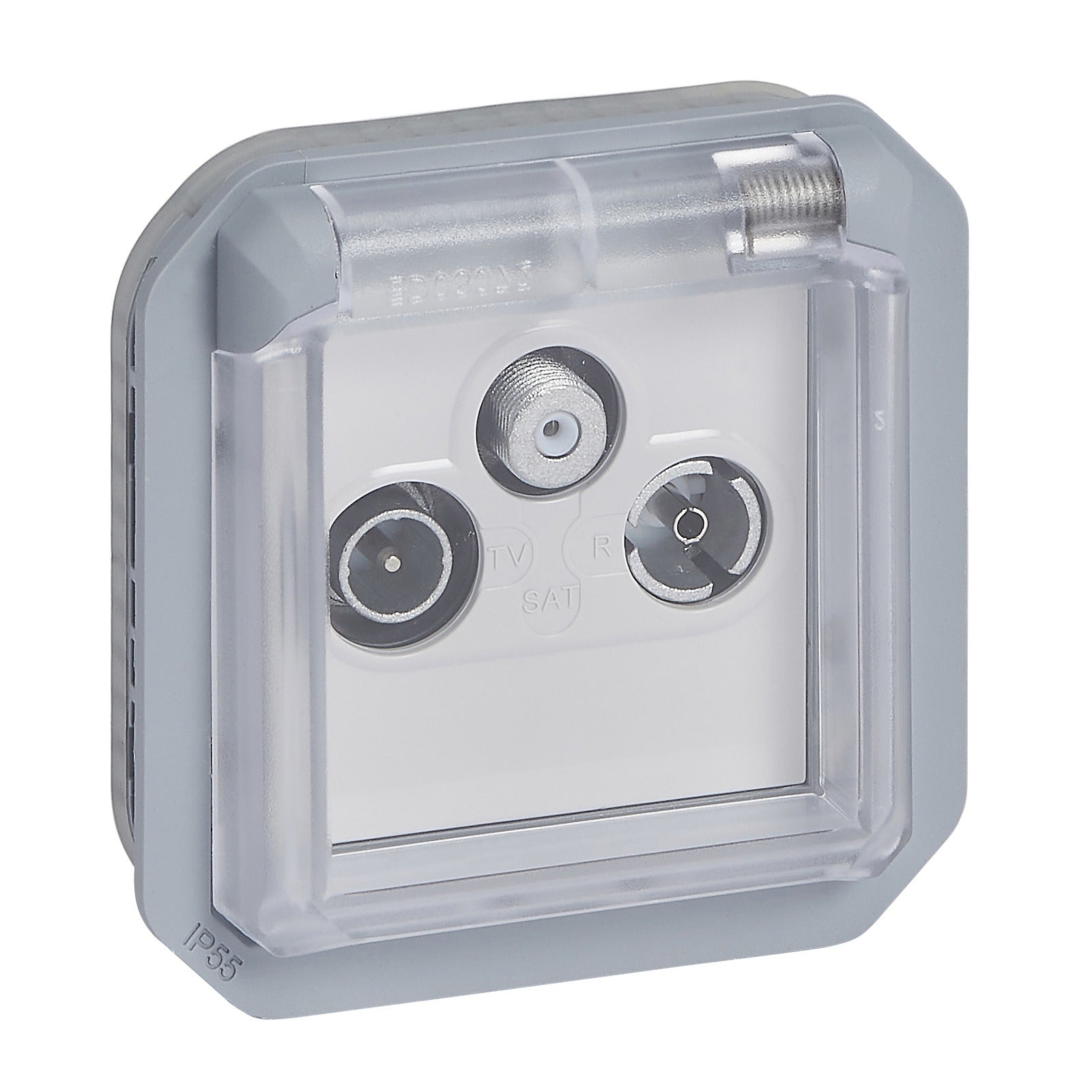 Toma TV/R-SAT Legrand Plexo modular con demodulador individual, gris, 069558L - referencia 069558L