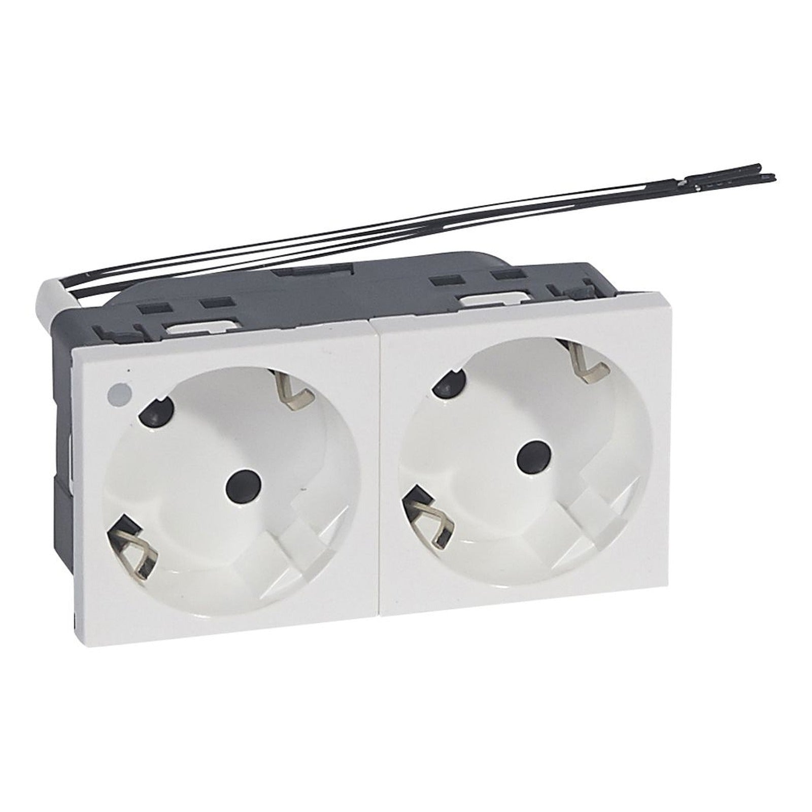 Base de corriente doble Legrand Mosaic, 2 × 2P+T, 4 módulos, conexión automática e indicador, blanca, 077290 - referencia 077290