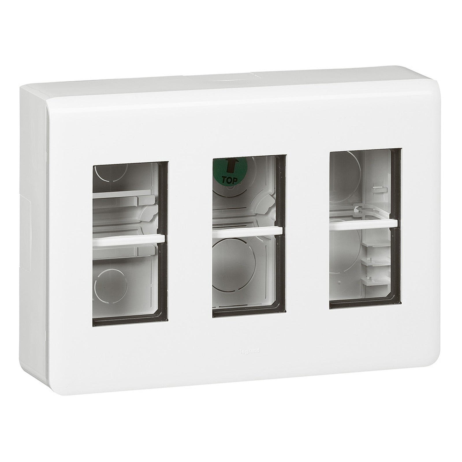 Caja de superficie Legrand Mosaic para puesto de trabajo, 3 × 4 módulos, blanca, 078883L - referencia 078883L