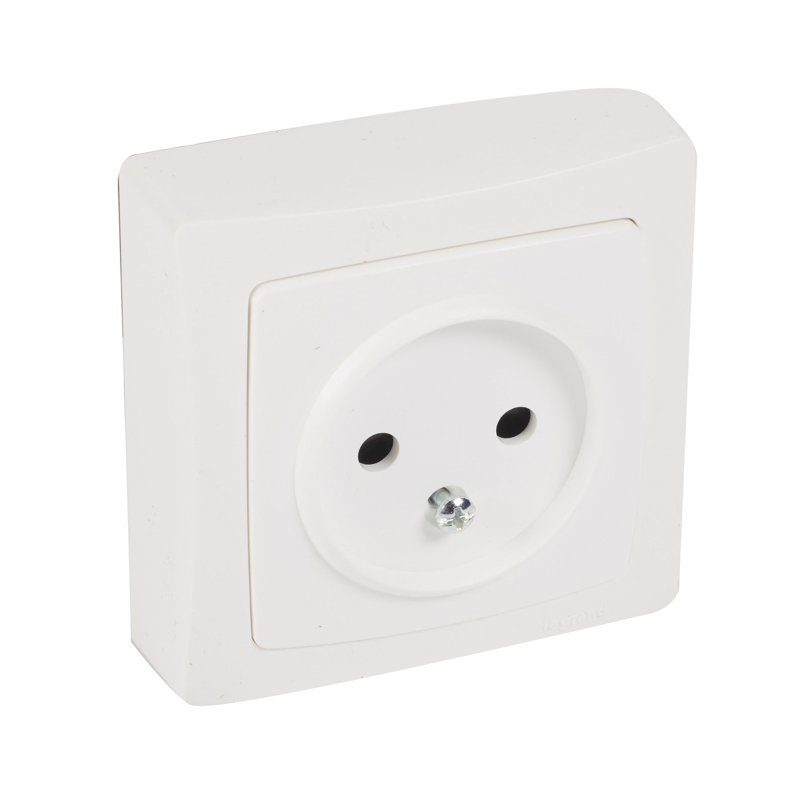Base de enchufe Legrand Oteo monobloc 2P, 16 A, con obturador, blanca, 086025 - referencia 086025