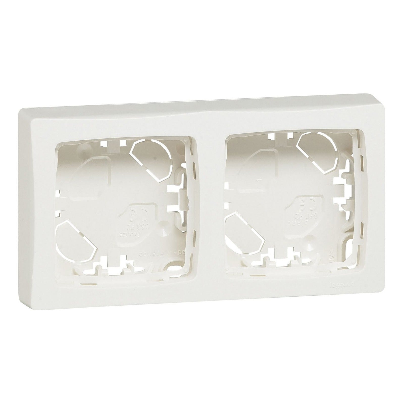 Placa de superficie Legrand Oteo de 2 puestos, blanca, 086092 - referencia 086092