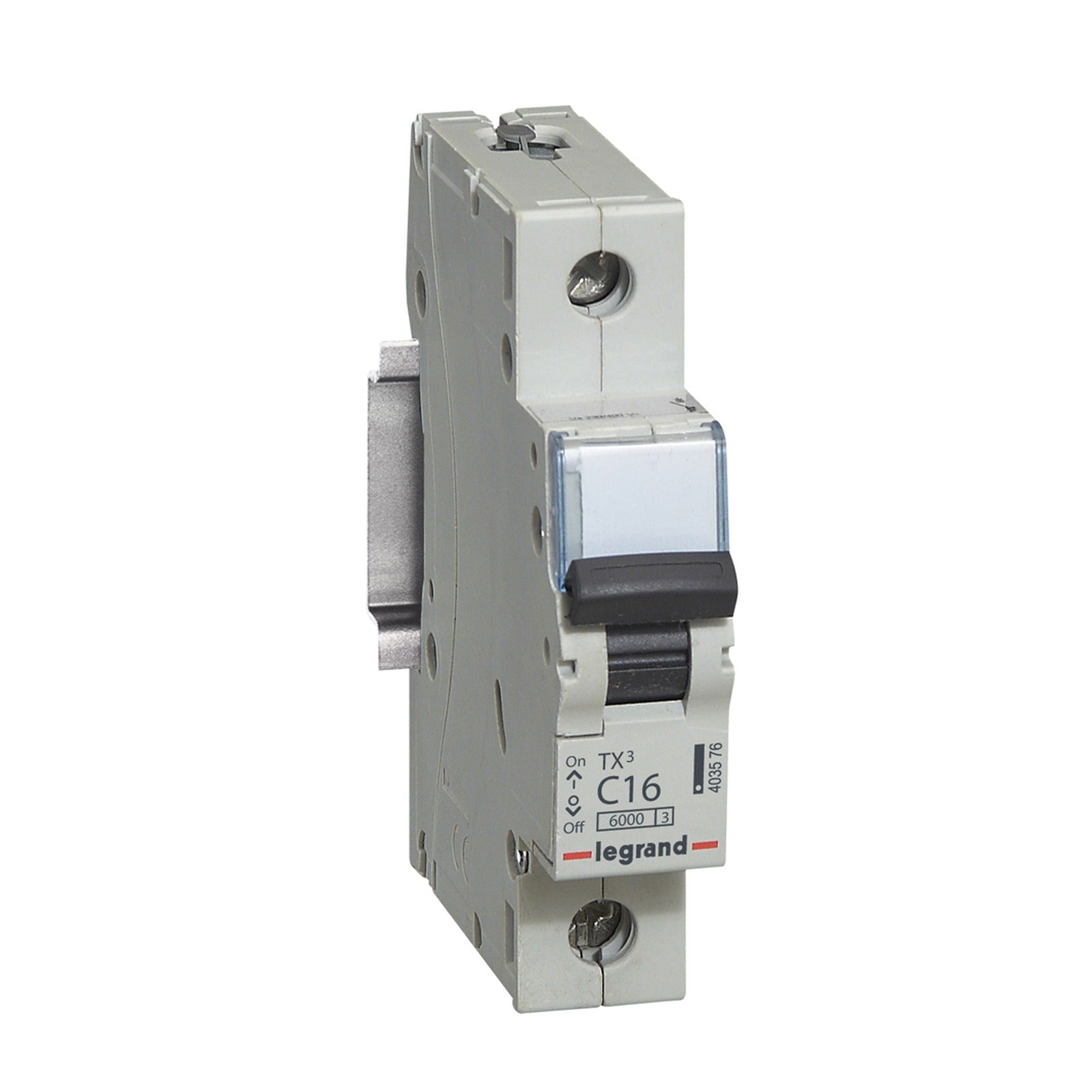 Interruptor magnetotérmico Legrand TX³, 1P, 16 A, curva C, 6 kA, 1 módulo, 403576 - referencia 403576