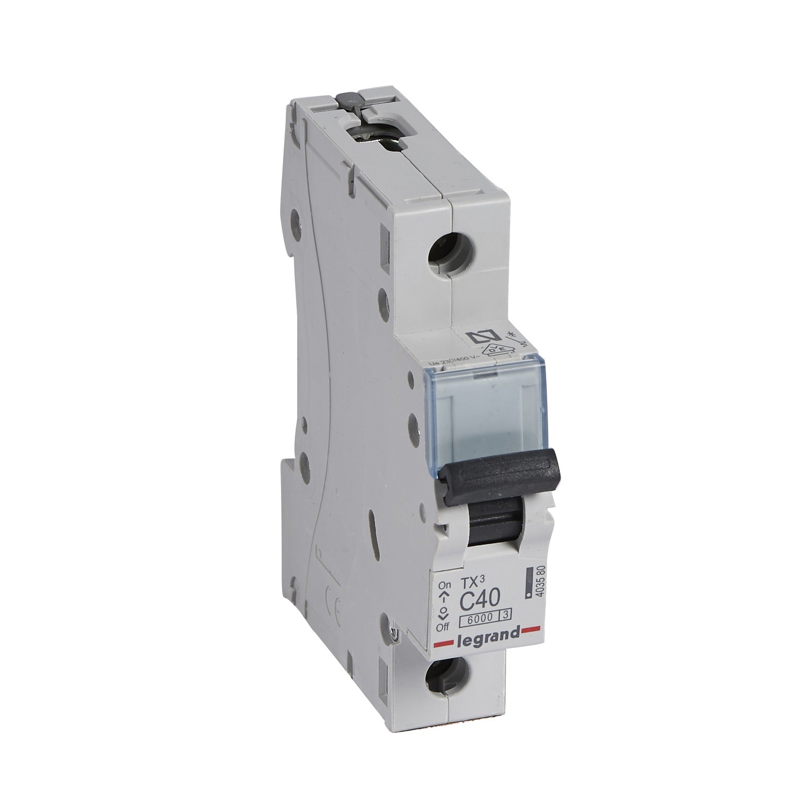 Interruptor magnetotérmico Legrand TX³, 1P, 40 A, curva C, 6 kA, 1 módulo, 403580 - referencia 403580