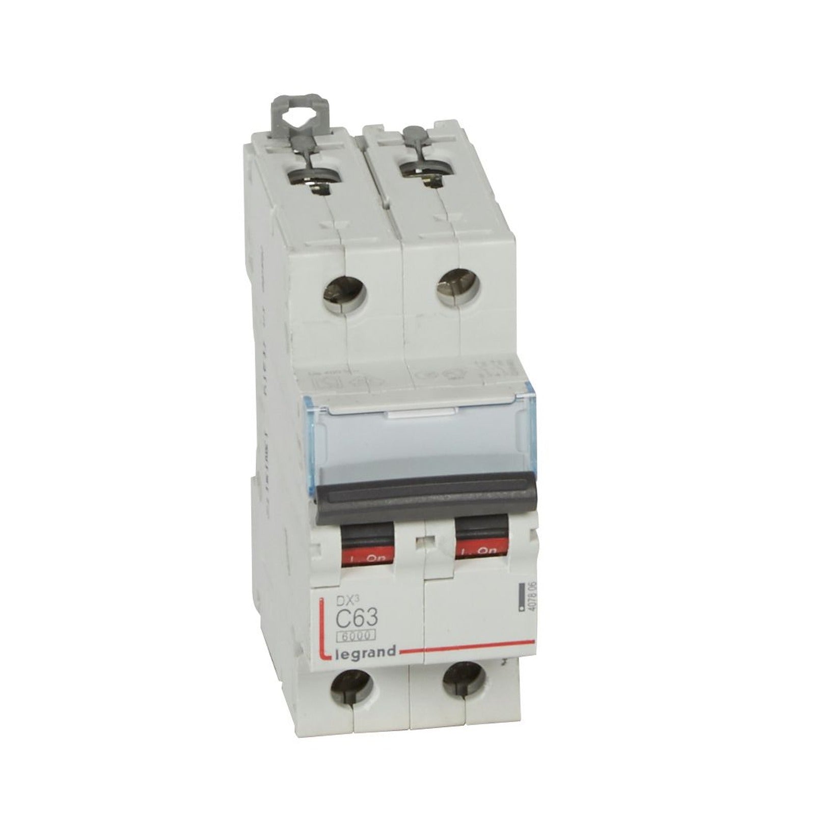 Interruptor magnetotérmico Legrand DX³, 2P, 63 A, curva C, 6/10 kA, 407806 - referencia 407806