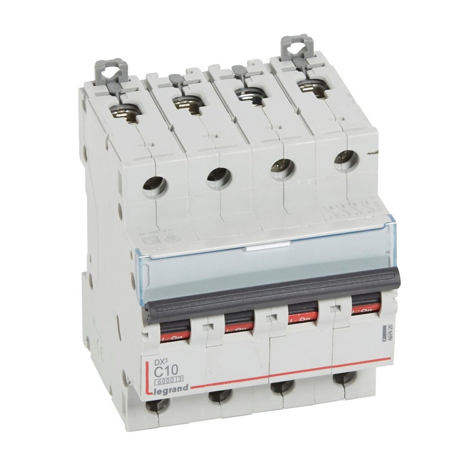 Interruptor magnetotérmico Legrand DX³, 4P, 10 A, curva C, 6/10 kA, 407926 - referencia 407926