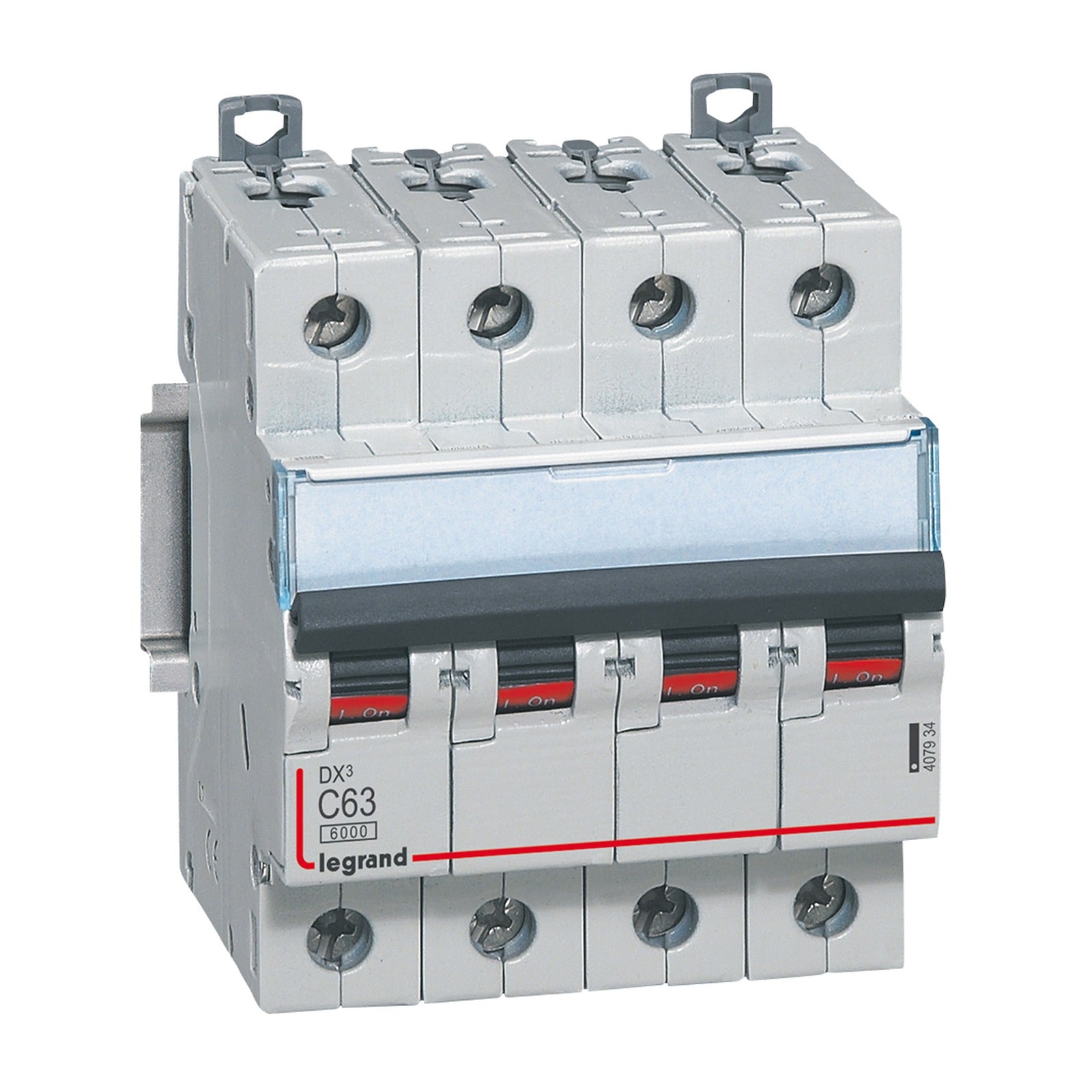Interruptor magnetotérmico Legrand DX³, 4P, 63 A, curva C, 6/10 kA, 407934 - referencia 407934