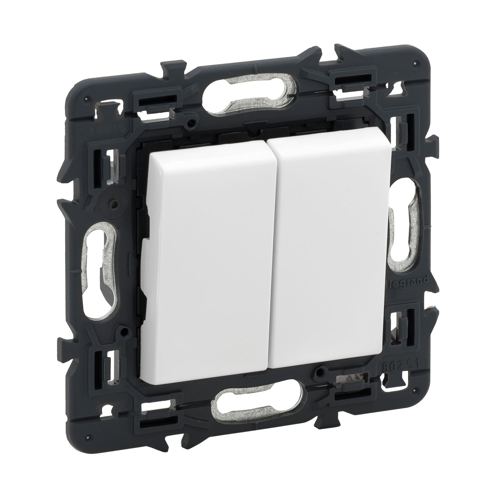 Interruptor doble unipolar Legrand Valena Next, 10 AX, 230 V, blanco, 741244 - referencia 741244