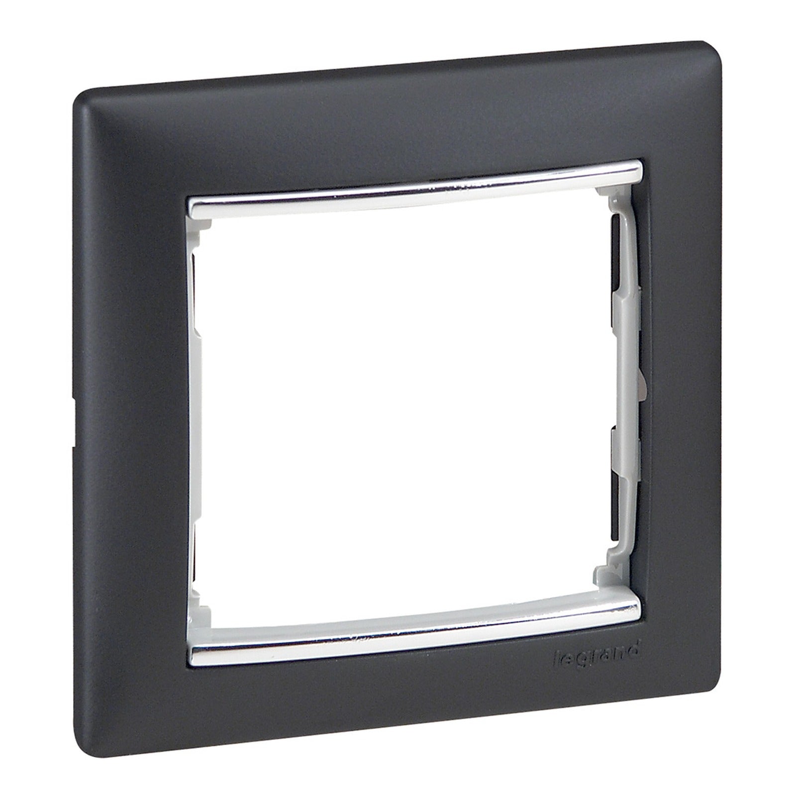 Placa embellecedora Legrand Valena de 1 elemento, negro y plata, 770391 - referencia 770391