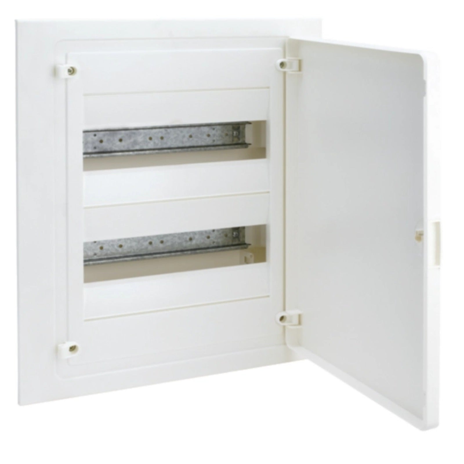 Caja de empotrar golf serie VF, 2 filas, 24 módulos, puerta opaca blanca, regleta, chasis Hager – Ref. VF212PE - referencia VF212PE