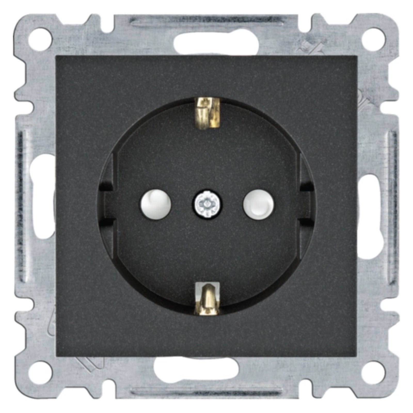 Toma enchufe Schuko lumina bipolar 16 A, color negro (RAL 9004) Hager – Ref. WL1063 - referencia WL1063