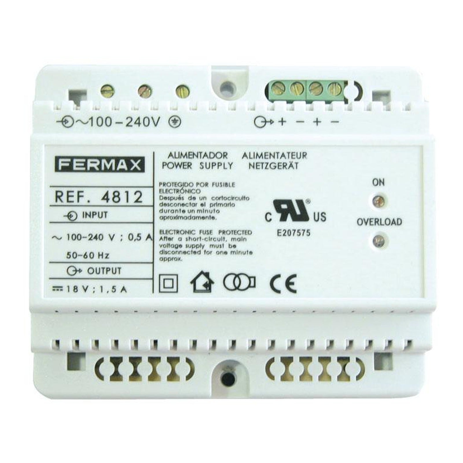 Alimentador Fermax DIN de 100-240 V CA a 18 V CC, 1,5 A – Ref. 4812 - referencia 4812