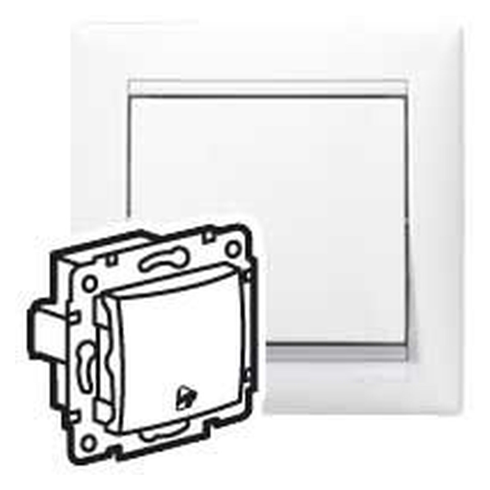 Pulsador valena con simbolo campana 10 A 250 V blanco Legrand 774216 - referencia 774216