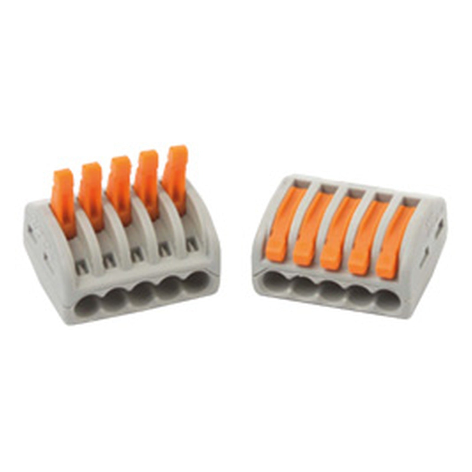 Borna de empalme rápido por sistema pinza. Sección 2,5 mm² (cable flexible), 4 mm² (cable rígido). 5 conductores, 400 V, 32 A Crady – Ref. 0767732 - referencia 0767732