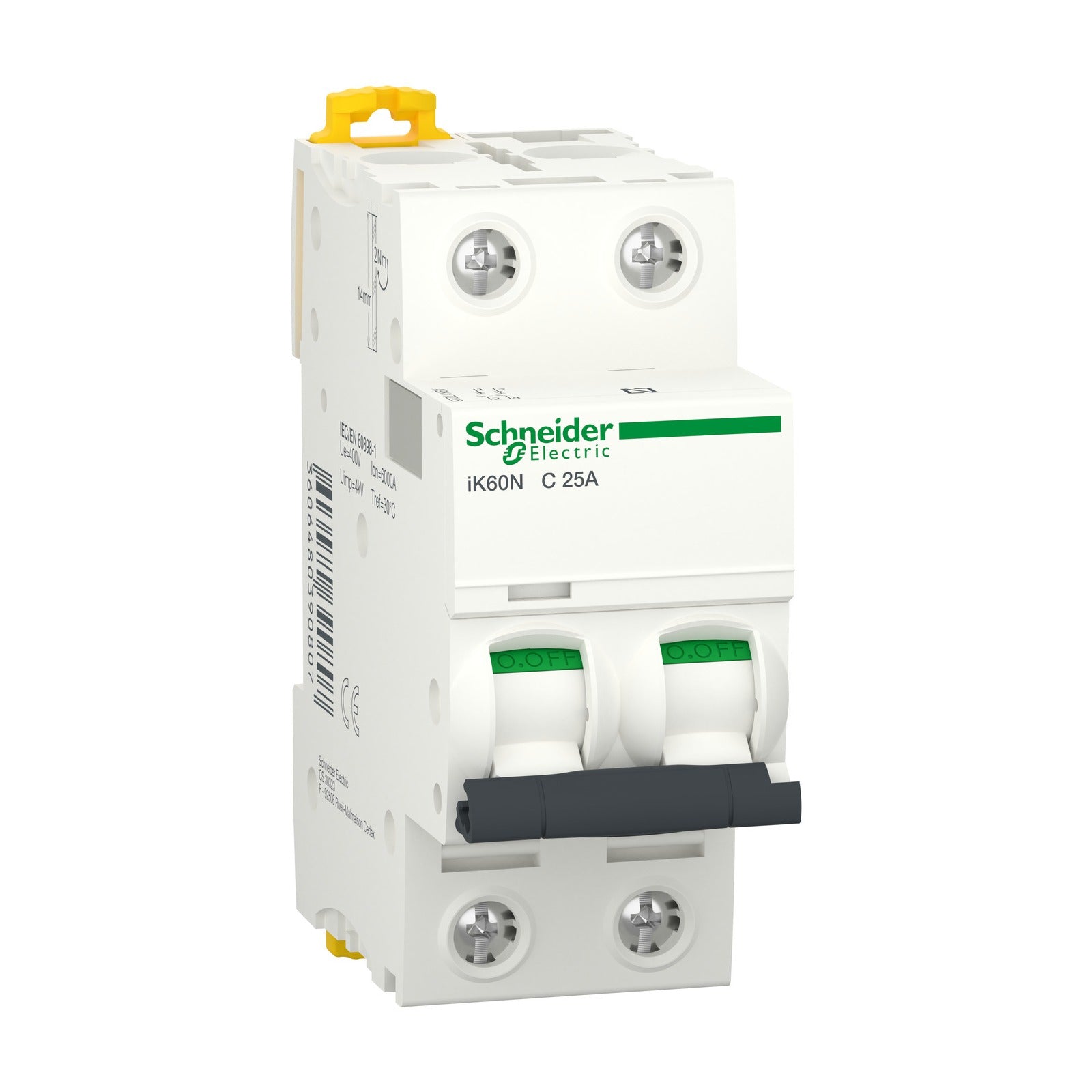 Interruptor magnetotérmico, Acti9 iK60,2P, 25 A, Curva C, 6kA Schneider Electric A9K17225 - referencia A9K17225