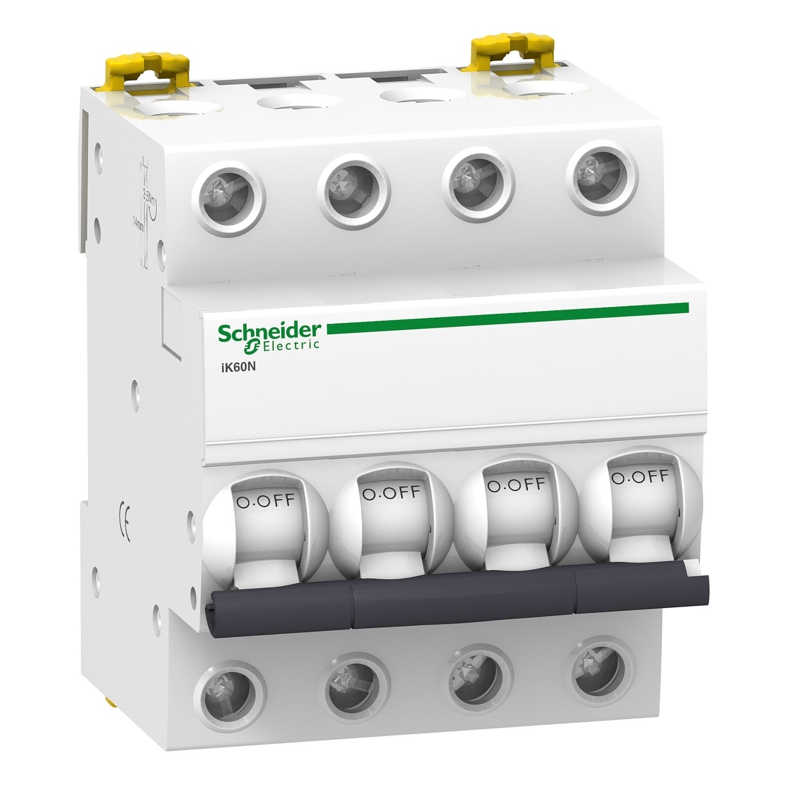 Interruptor magnetotérmico, Acti9 iK60N, 4P, 25 A, curva C, 6000 A Schneider Electric A9K17425 - referencia A9K17425
