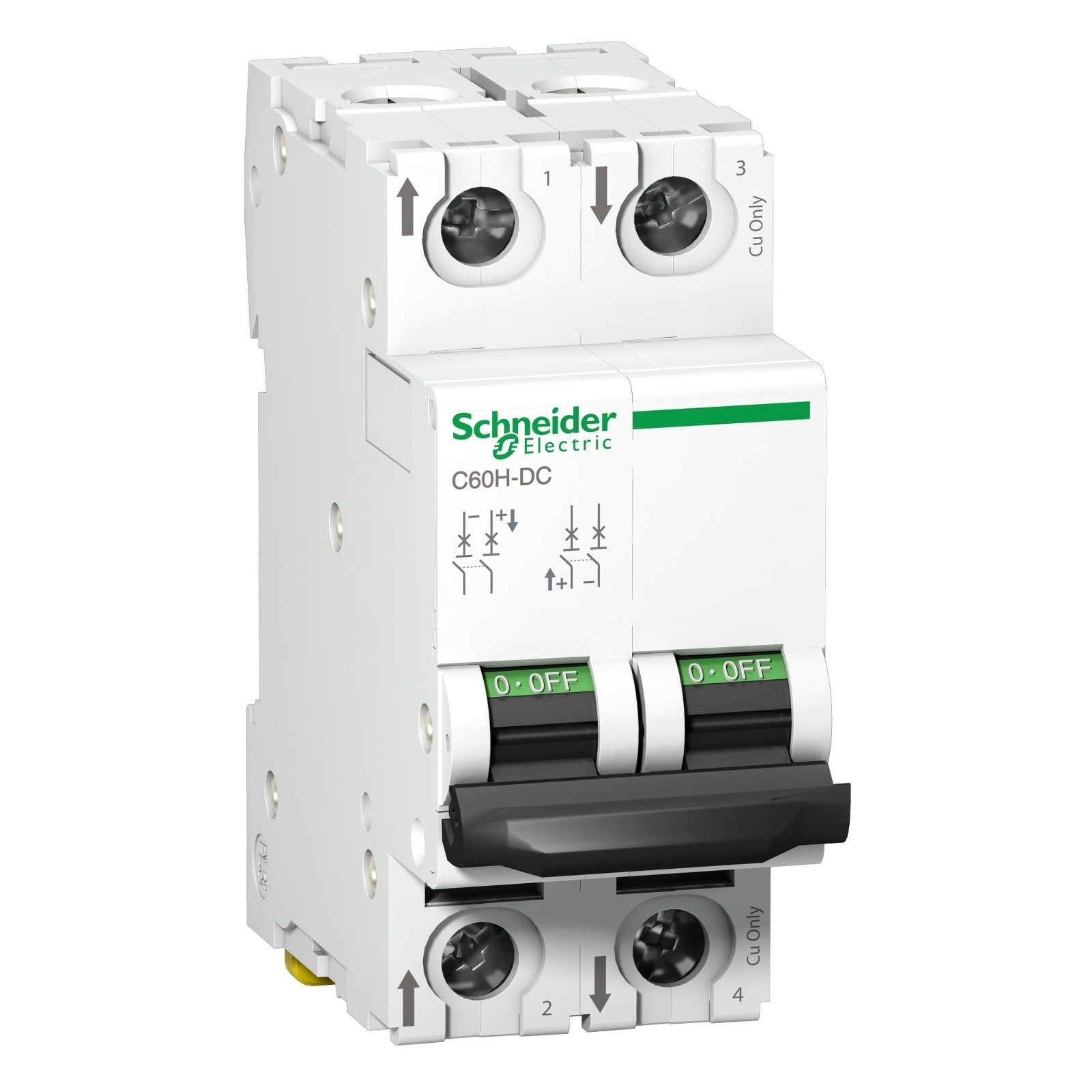 Disyuntor en miniatura - C60H - 2 polos - 25 A - curva C Schneider Electric A9N61533 - referencia A9N61533