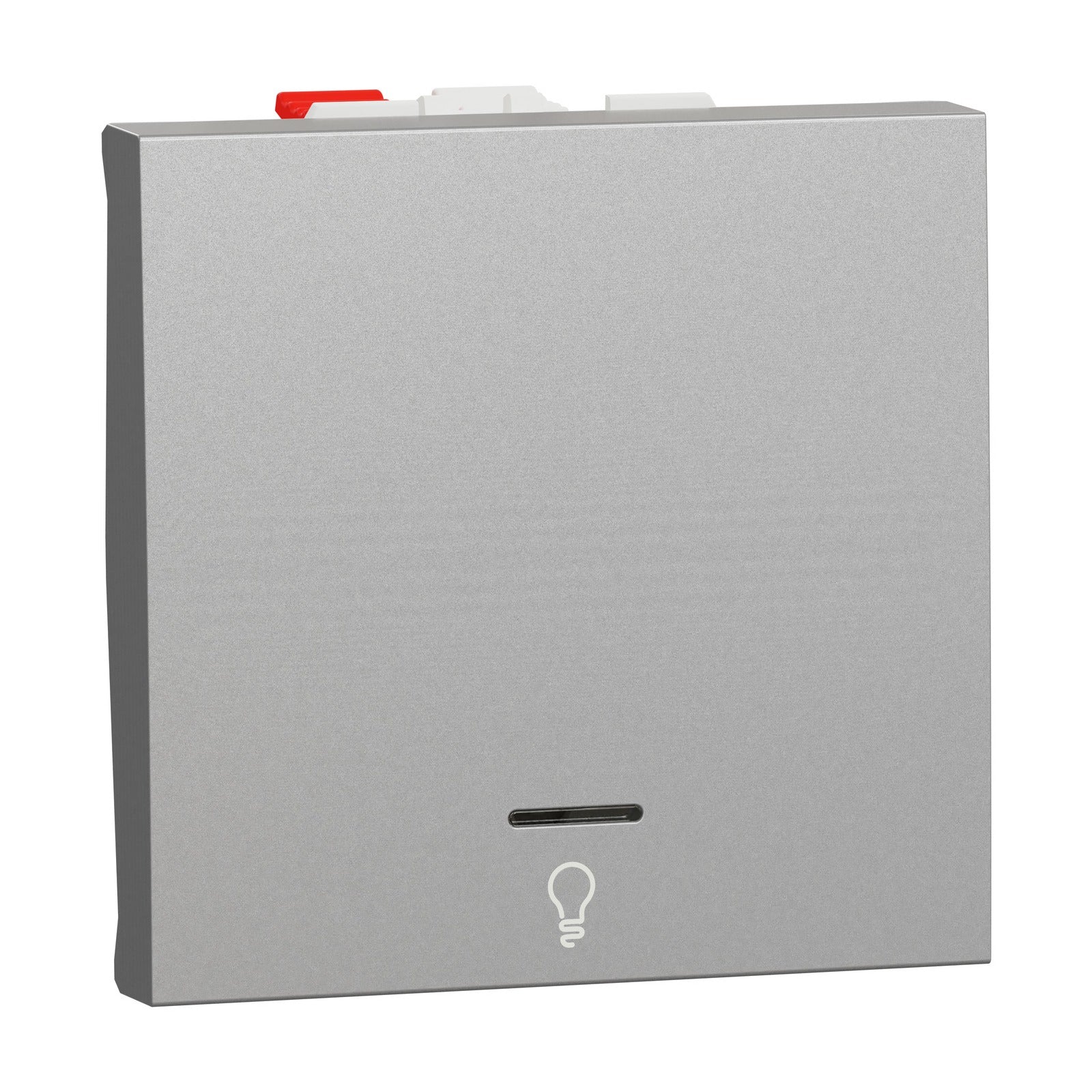 New Unica Pulsador 2 mod Luz LED localiz Aluminio Schneider Electric NU320630LN - referencia NU320630LN