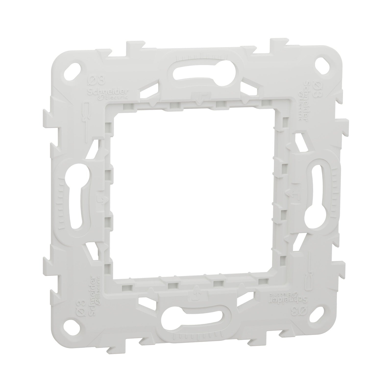 New unica, bastidor plástico, 2 módulos, 1 segmento Schneider Electric NU7002P - referencia NU7002P