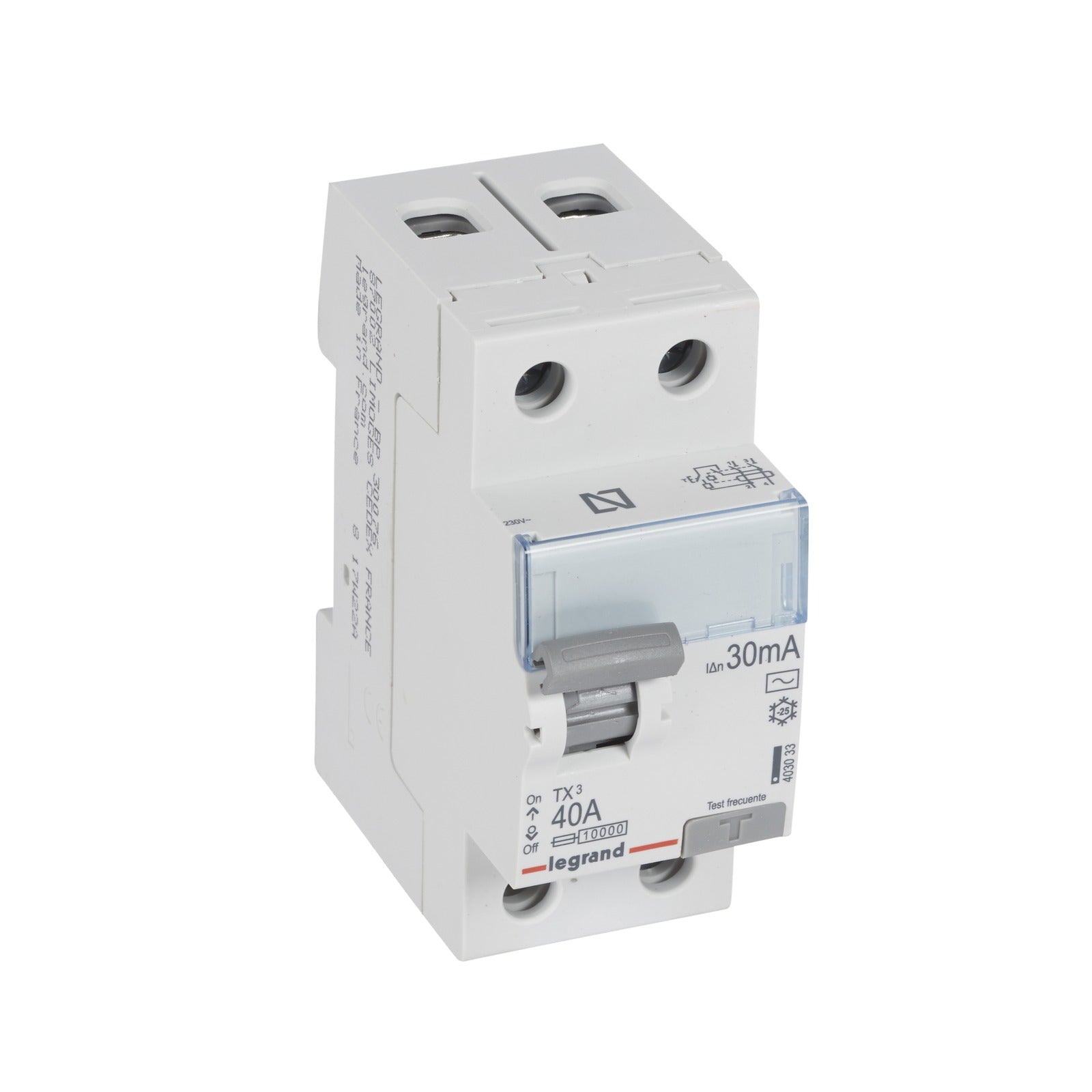 Diferencial TX³ - 2P - 230V~ - 30mA- 40A - Tipo AC - referencia 403033