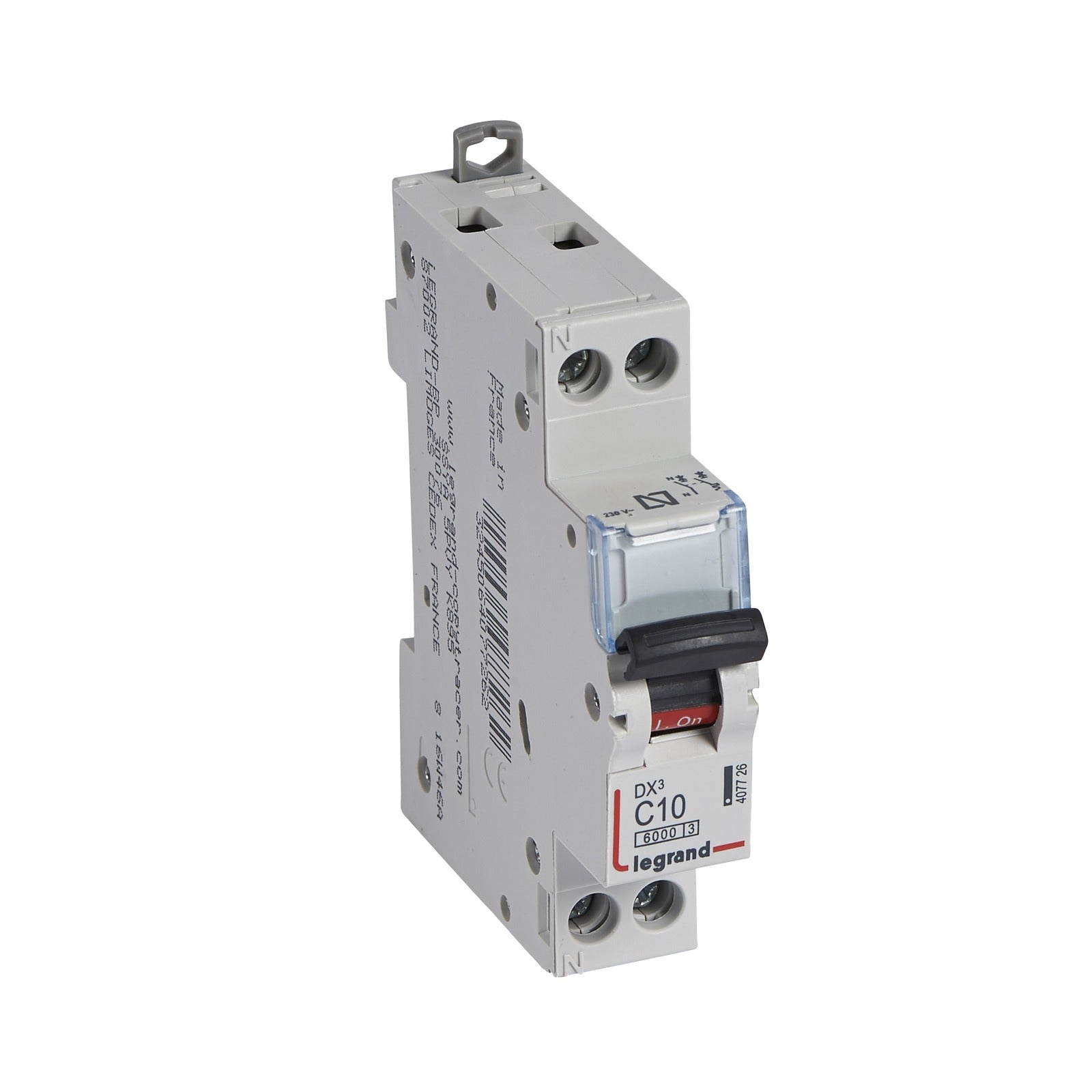 Magnetotérmico DX³ 6000/10kA - 1P+N - 230V~ - 10A - curva C - 1 módulo - referencia 407726