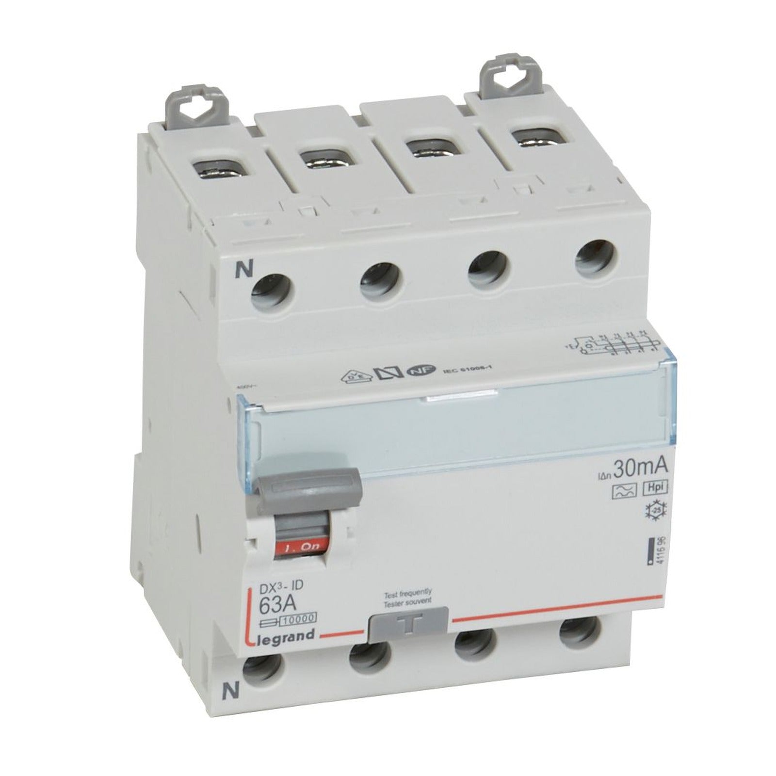 Interruptor diferencial DX³ - 4P - 400V~ - 63A - Tipo F - 30mA - 4 módulos - referencia 411696