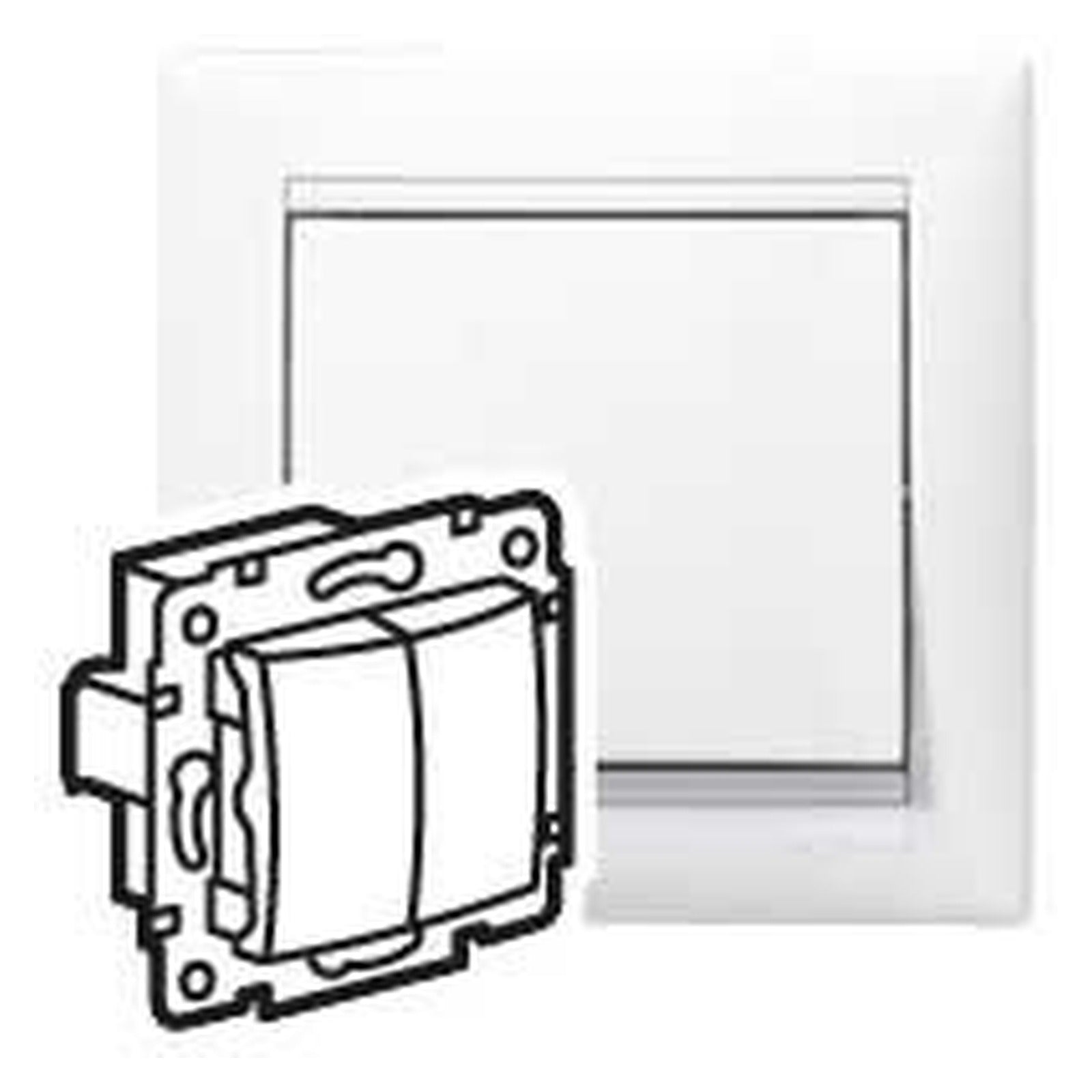 Interruptor Valena - doble - unipolar - 10AX - 250V~ - Blanco - referencia 774405