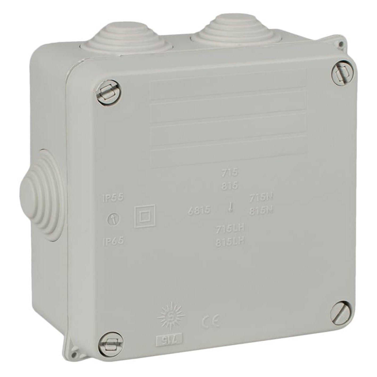 Caja estanca de conexión 100 x 100 x 55 mm con conos. Color gris Solera 715 - referencia 715
