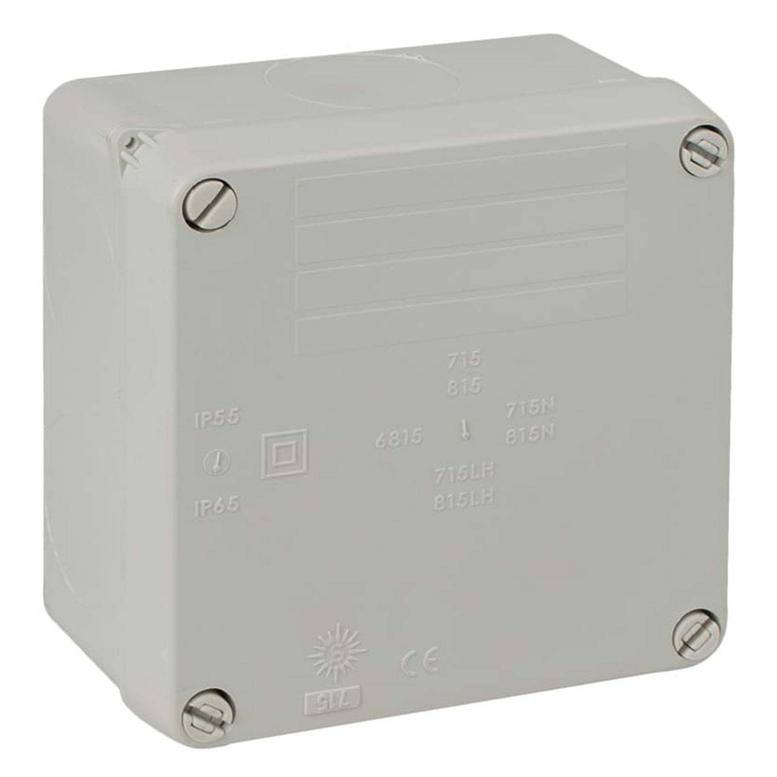 Caja estanca de conexión 100 x 100 x 55 mm sin conos. Color gris Solera 815 - referencia 815