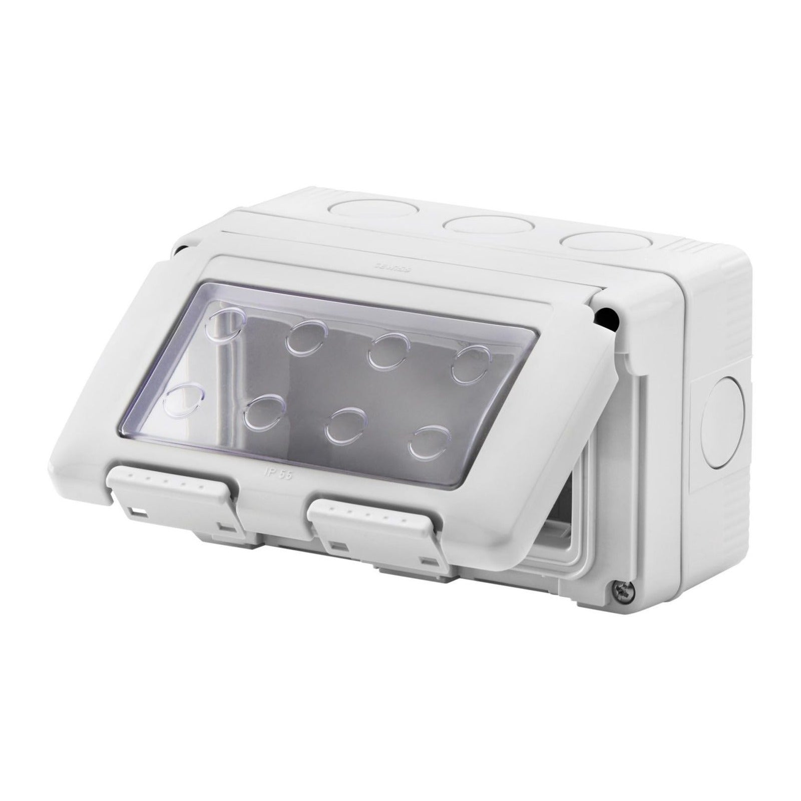 CONTENEDOR ESTANCO PARA APARATOS SYSTEM - 4 MÓDULOS - GRIS RAL 7035 - IP55 - referencia GW27044