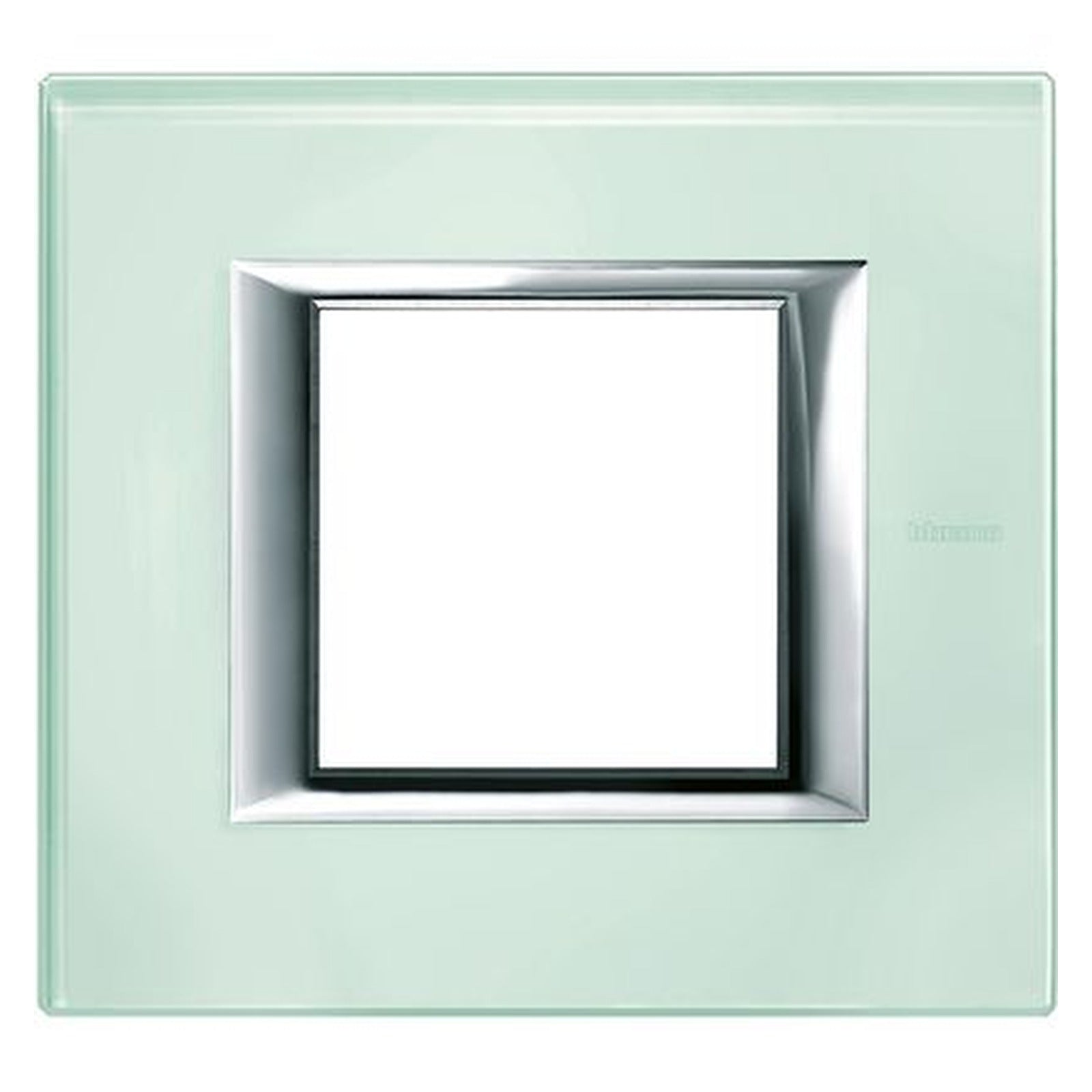 Placa rectangular BTicino Axolute de 2 módulos en vidrio Kristall, HA4802VKA - referencia HA4802VKA