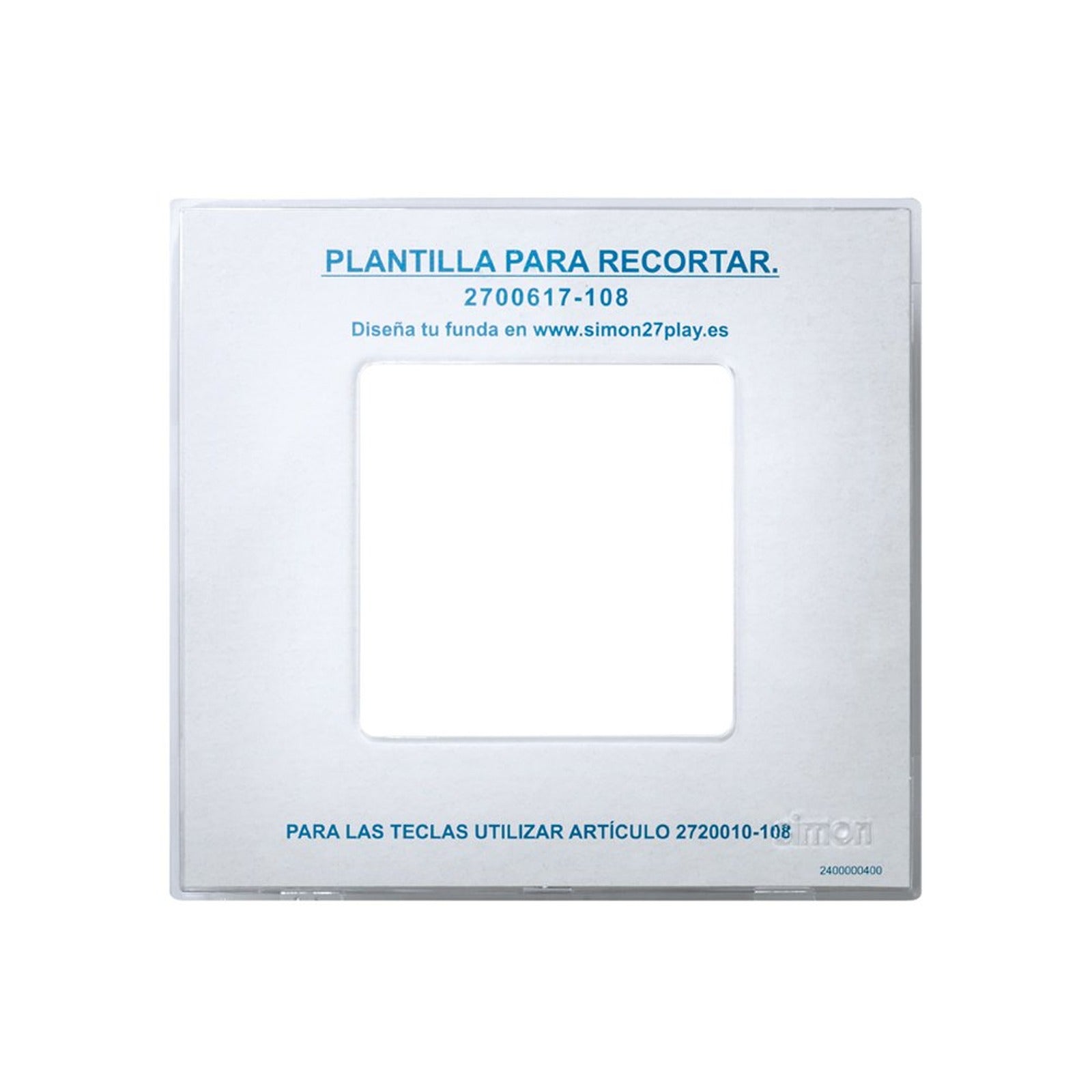 Funda intercambiable para marco 1 elemento transparente Simon 27 Play - referencia 2700617-108