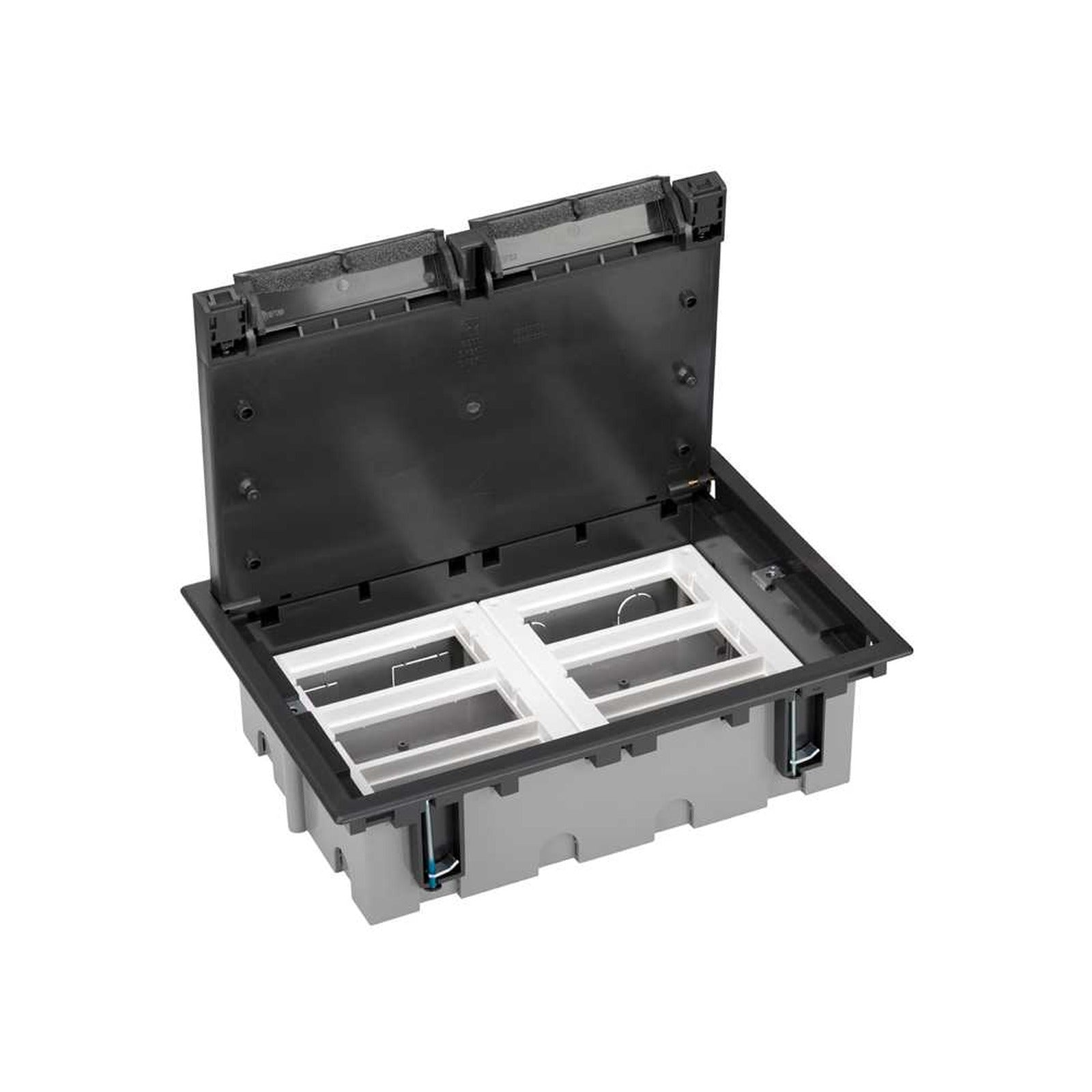 Caja de suelo regulable para 12 elementos en instalación de suelo técnico grafito Simon 500 Cima - referencia 52050106-038