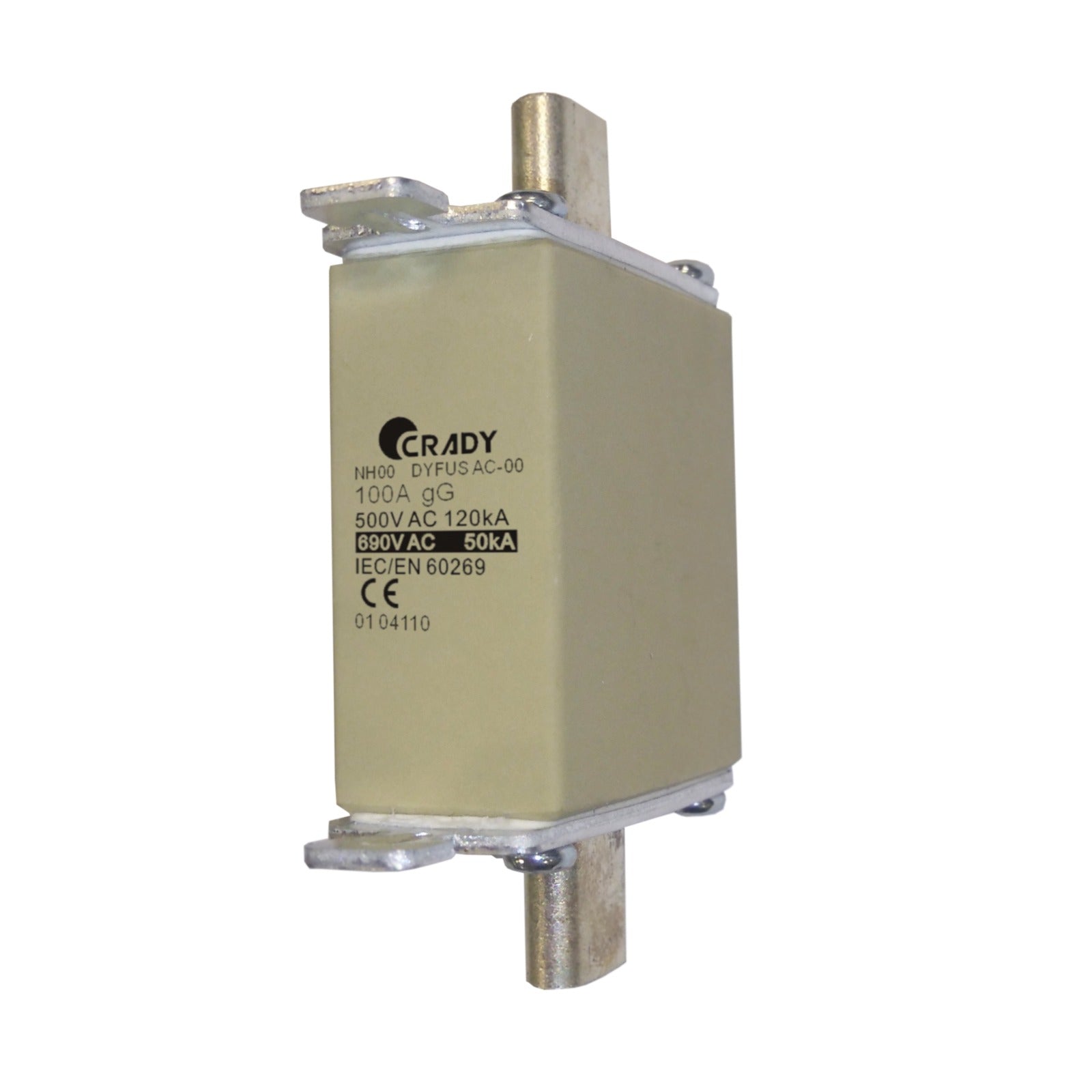 Fusible NH-00c de 100A (500/690 Vac). Clase gG Crady – Ref. 0104110 - referencia 0104110