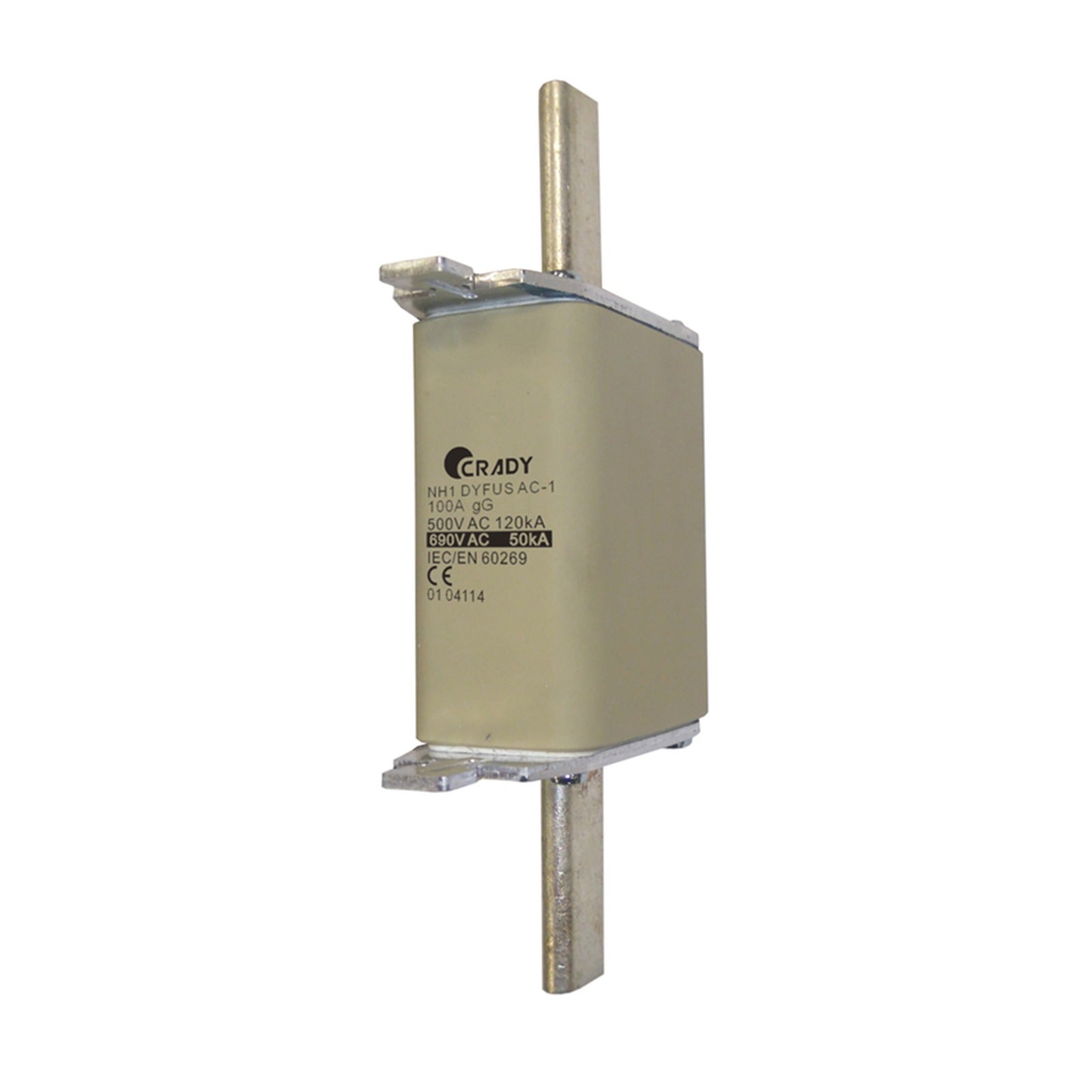 Fusible NH-1c de 100A (500/690 Vac). Clase gG Crady – Ref. 0104114 - referencia 0104114