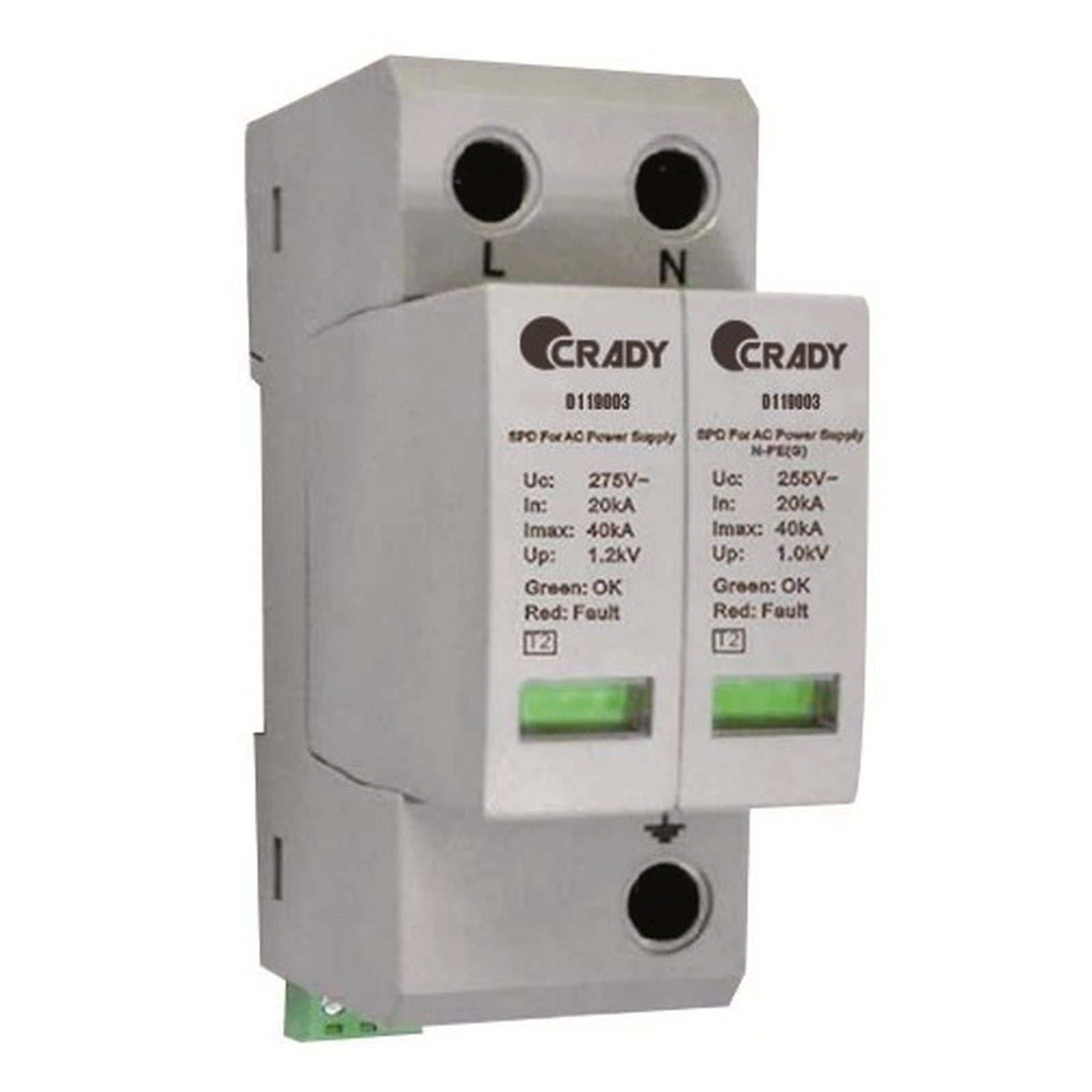 Limitador de sobretensión, 2 polos, Tipo 2 Crady – Ref. 0119003 - referencia 0119003