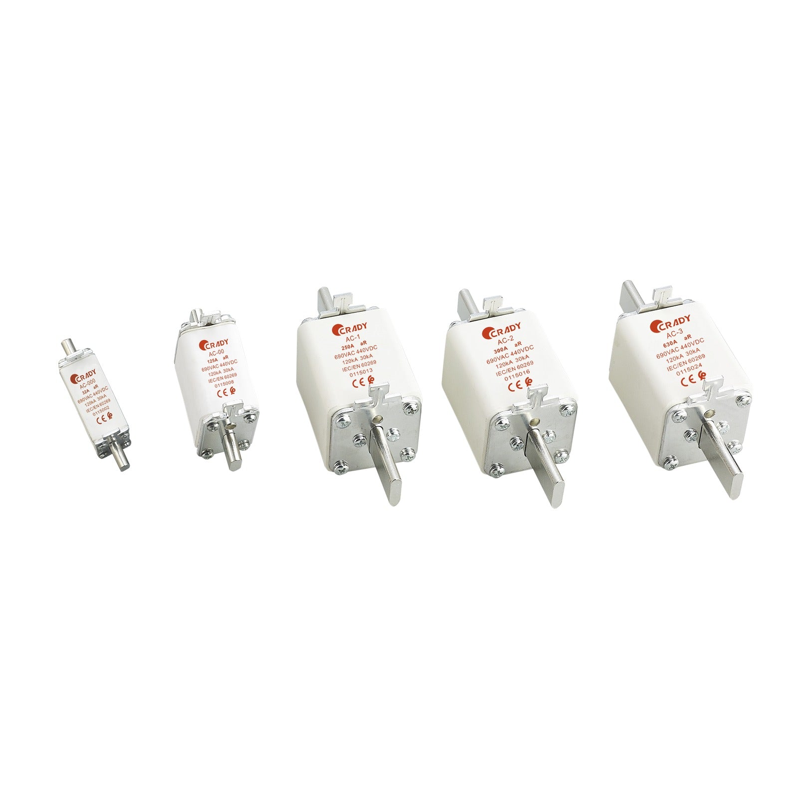 Fusible NH-1 de 250A (690 Vac/440 Vdc). Clase aR Crady – Ref. 0115013 - referencia 0115013