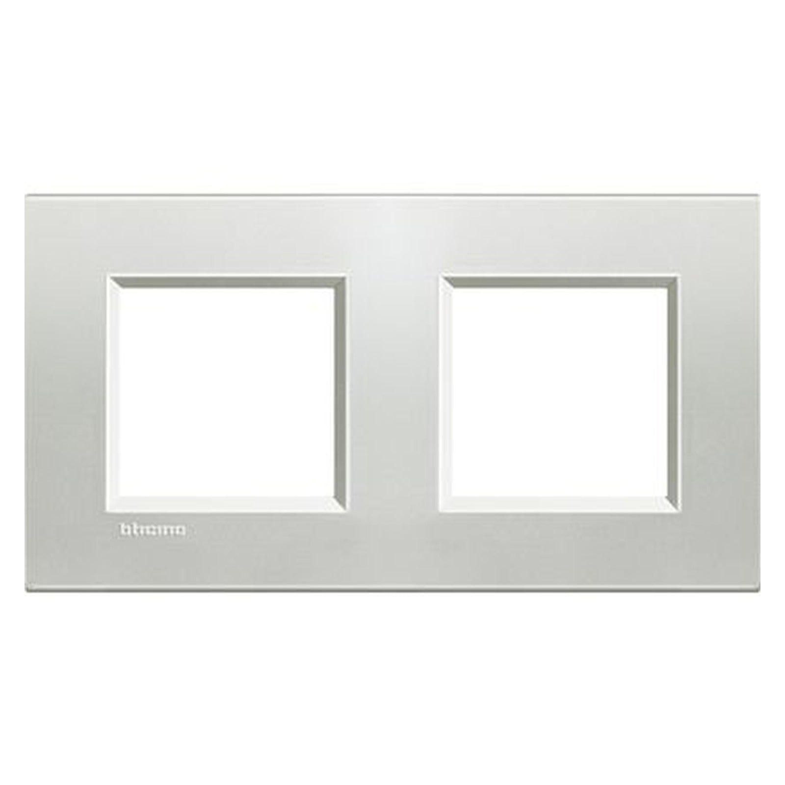 Placa BTicino Livinglight Air de 2+2 módulos, acabado plata, LNA4802M2AG - referencia LNA4802M2AG