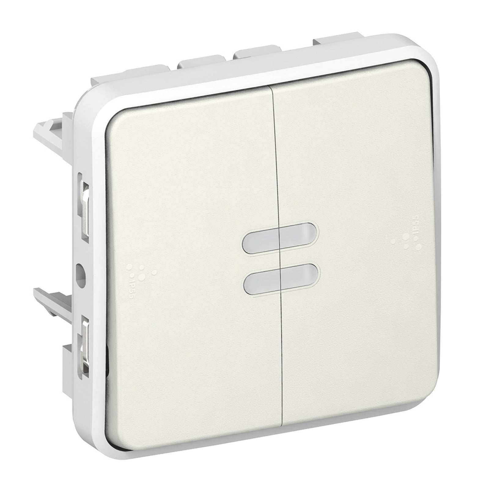 Conmutador doble luminoso Legrand Plexo componible, 10 A, blanco, 069626 - referencia 069626
