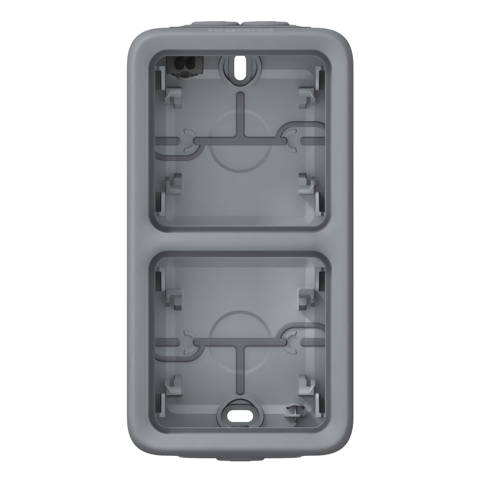 Placa Legrand Plexo de superficie para 2 elementos verticales, gris, 069661 - referencia 069661