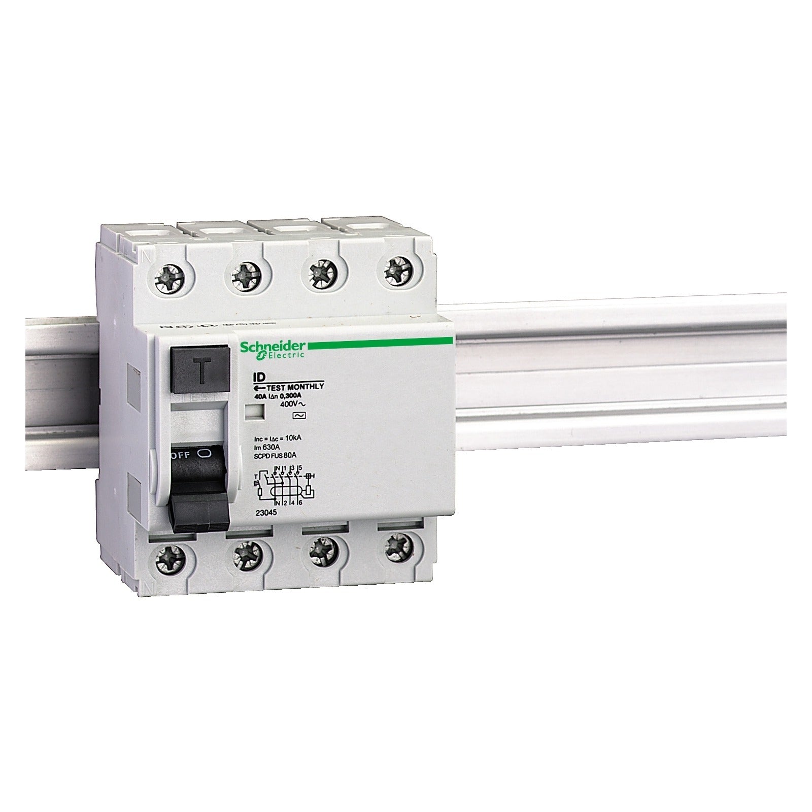Interruptor diferencial Schneider Electric ID, 4P, 40 A, 500 mA, clase AC, 23046 - referencia 23046