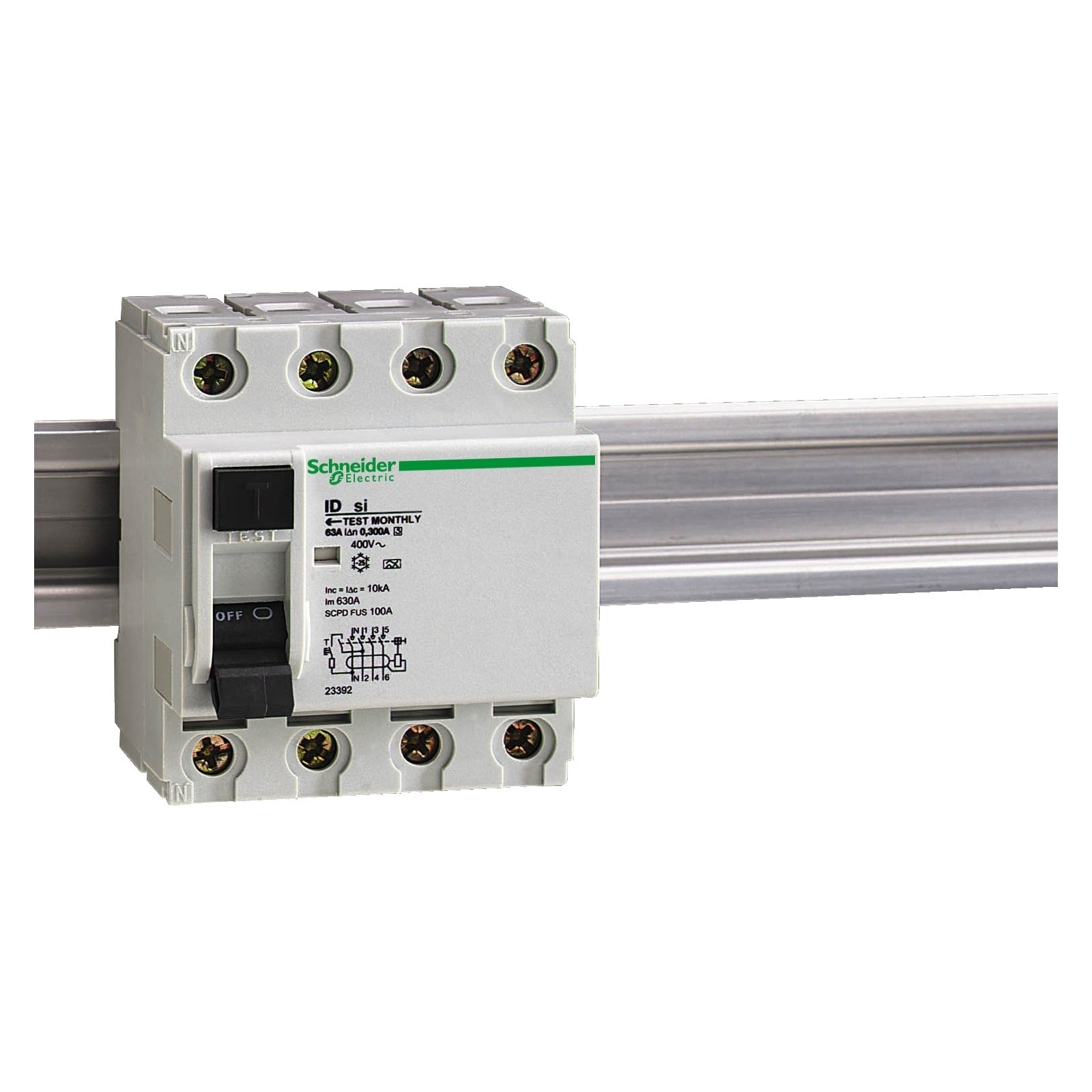 Interruptor diferencial selectivo Schneider Electric ID, 4P, 63 A, 300 mA, clase A, 23392 - referencia 23392