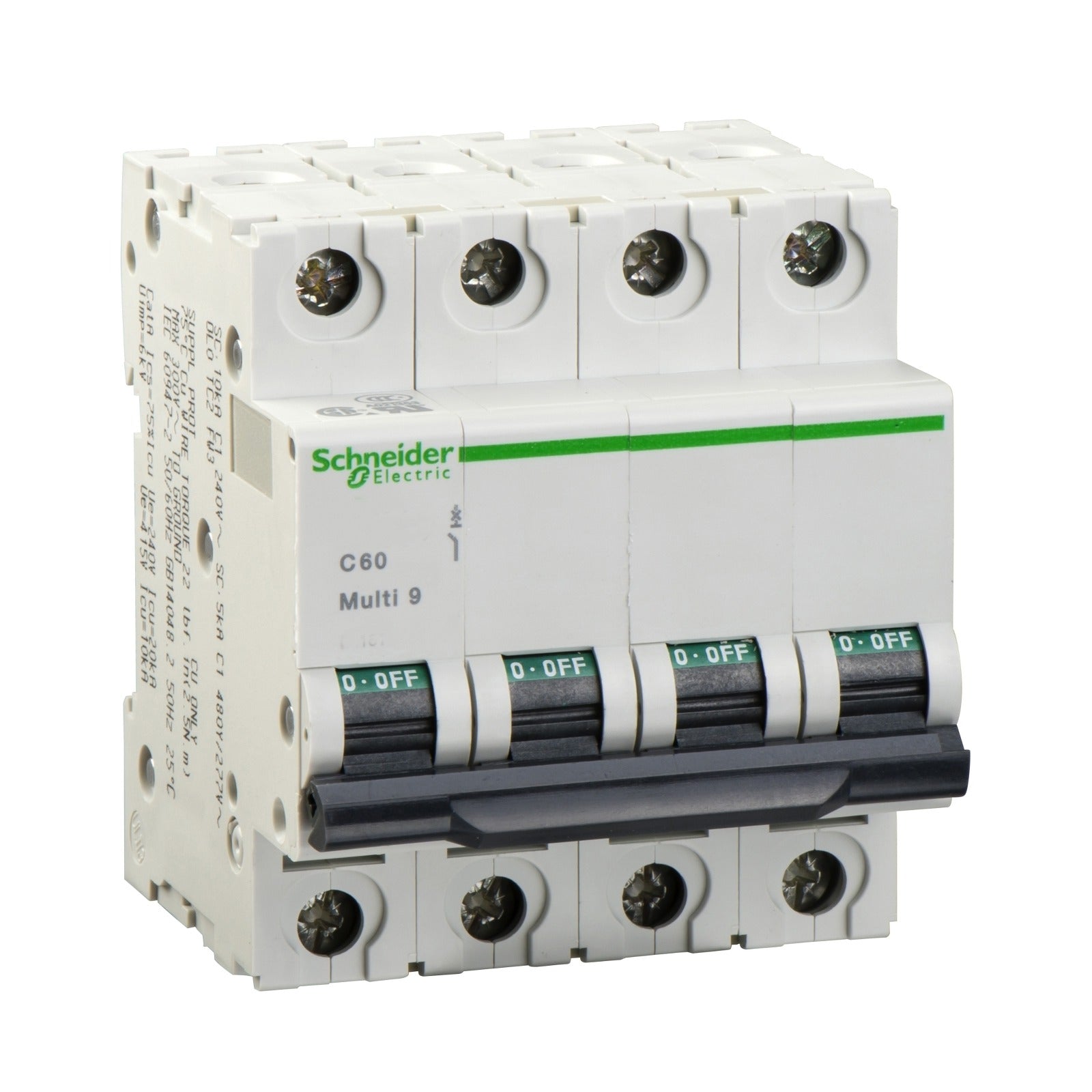 Interruptor magnetotérmico Schneider Electric C60N, 4P, 50 A, curva C, 24490 - referencia 24490