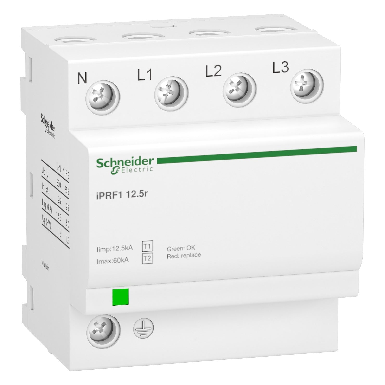 Protector contra sobretensiones Schneider Electric Acti9 iPRF1 12,5r, 3P+N, 350 V, A9L16634 - referencia A9L16634