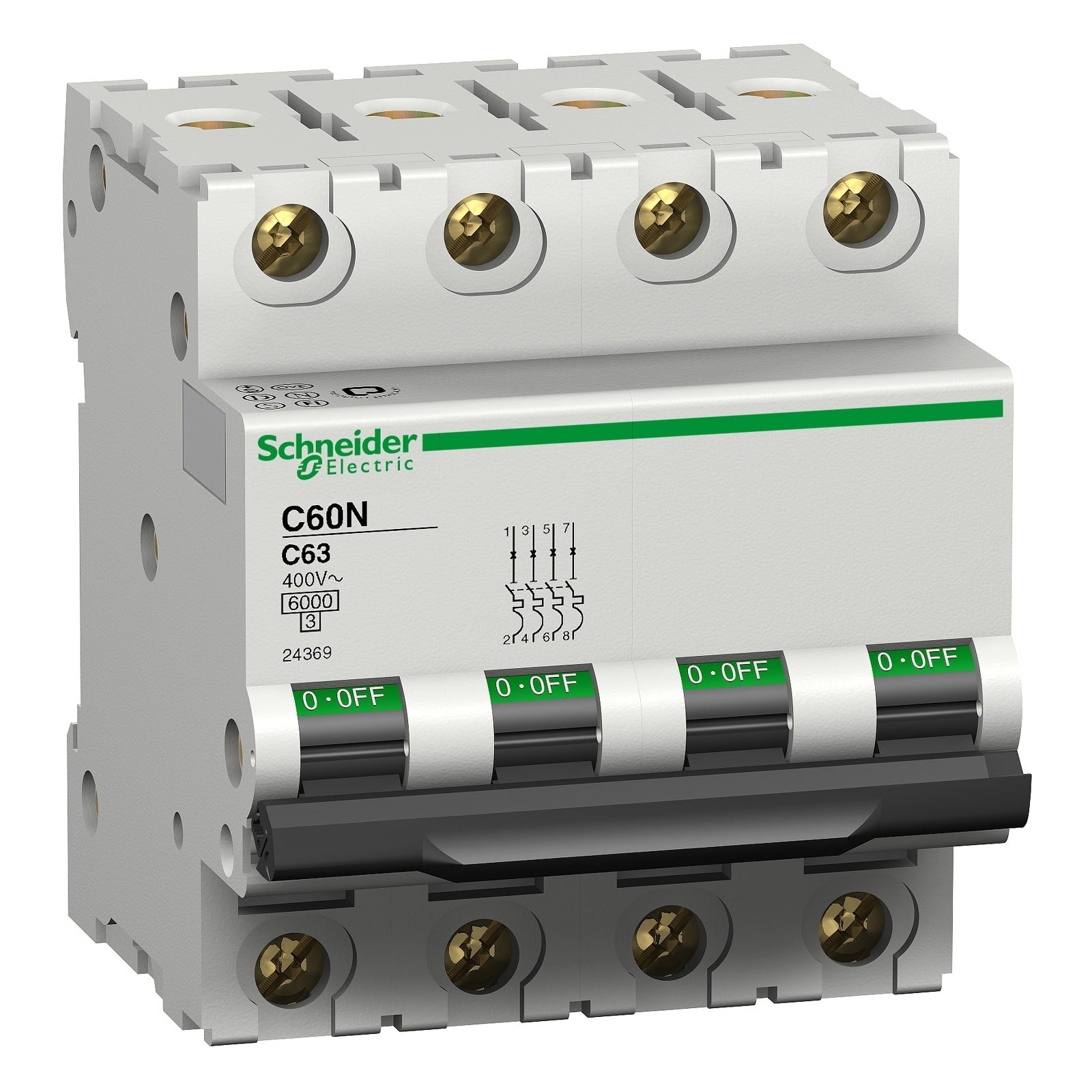 Interruptor magnetotérmico Schneider Electric Multi 9 C60N, 4P, 10 A, curva C, 24362 - referencia 24362