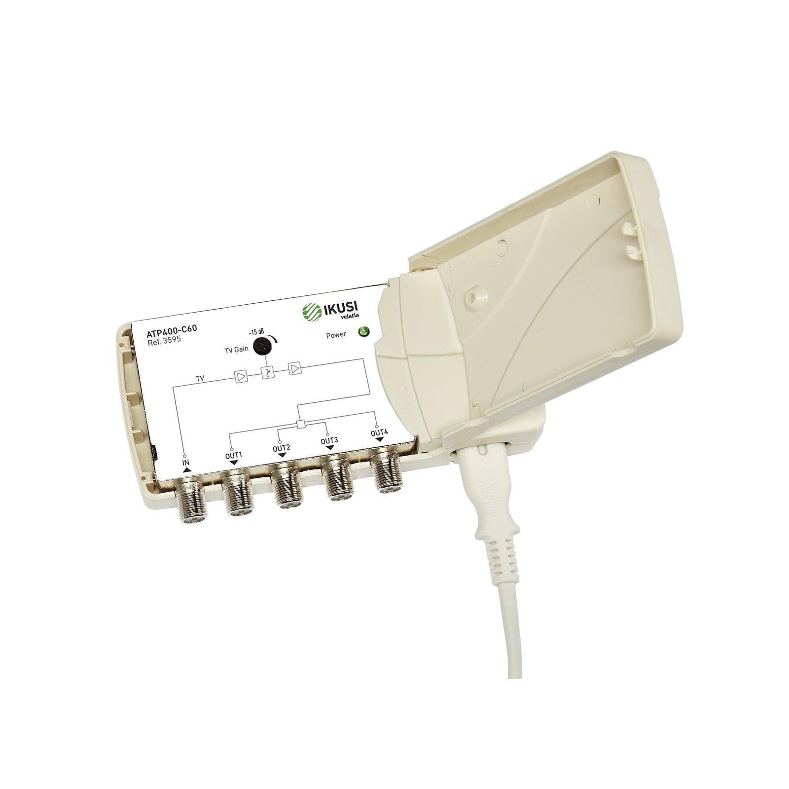 ATP-400-C48 — Amplificador apartamento 1 entrada 4 salidas terrestre 47-694 MHz Fagor 3596 - referencia 3596